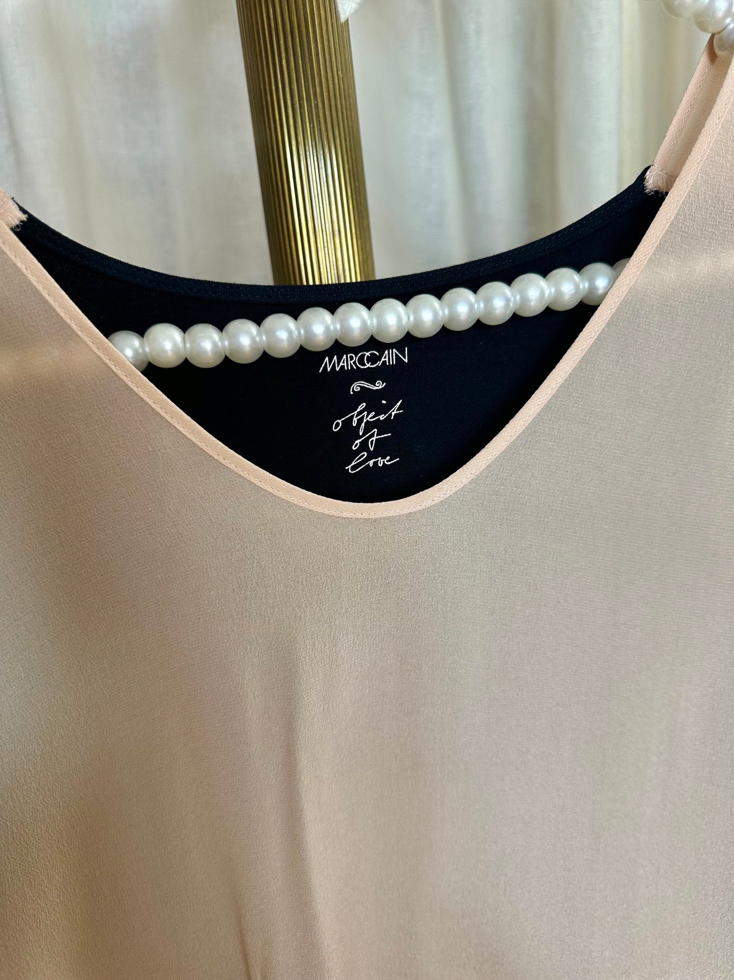 Blouse Marc Cain lichtroze, zwart - Maat 38/40