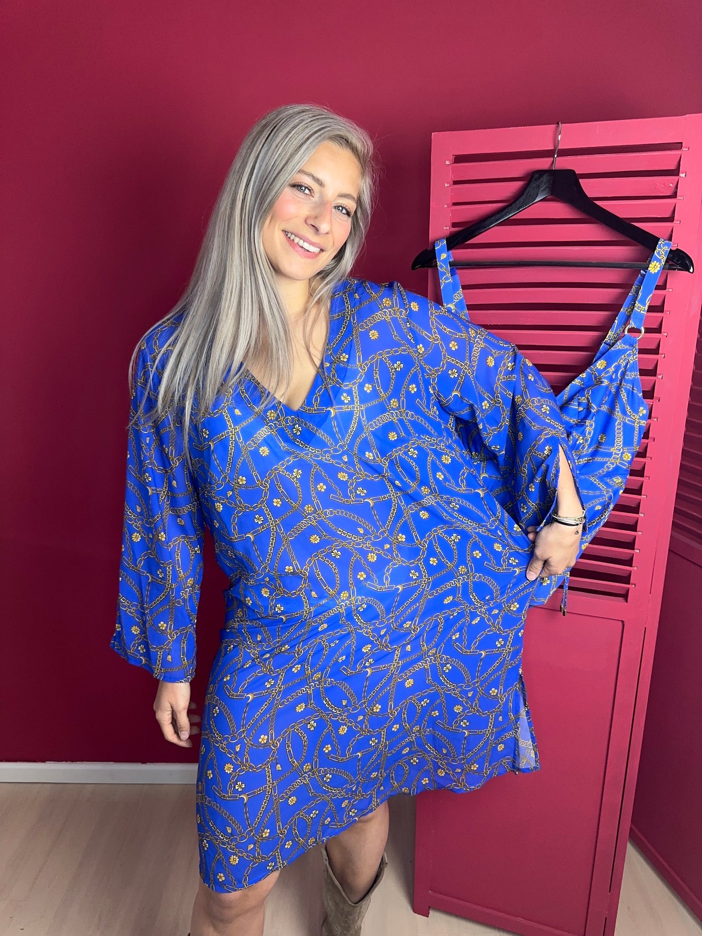 2-delige set Prima Donna Tuniek & Badpak cobalt kettingen - Maat 90E