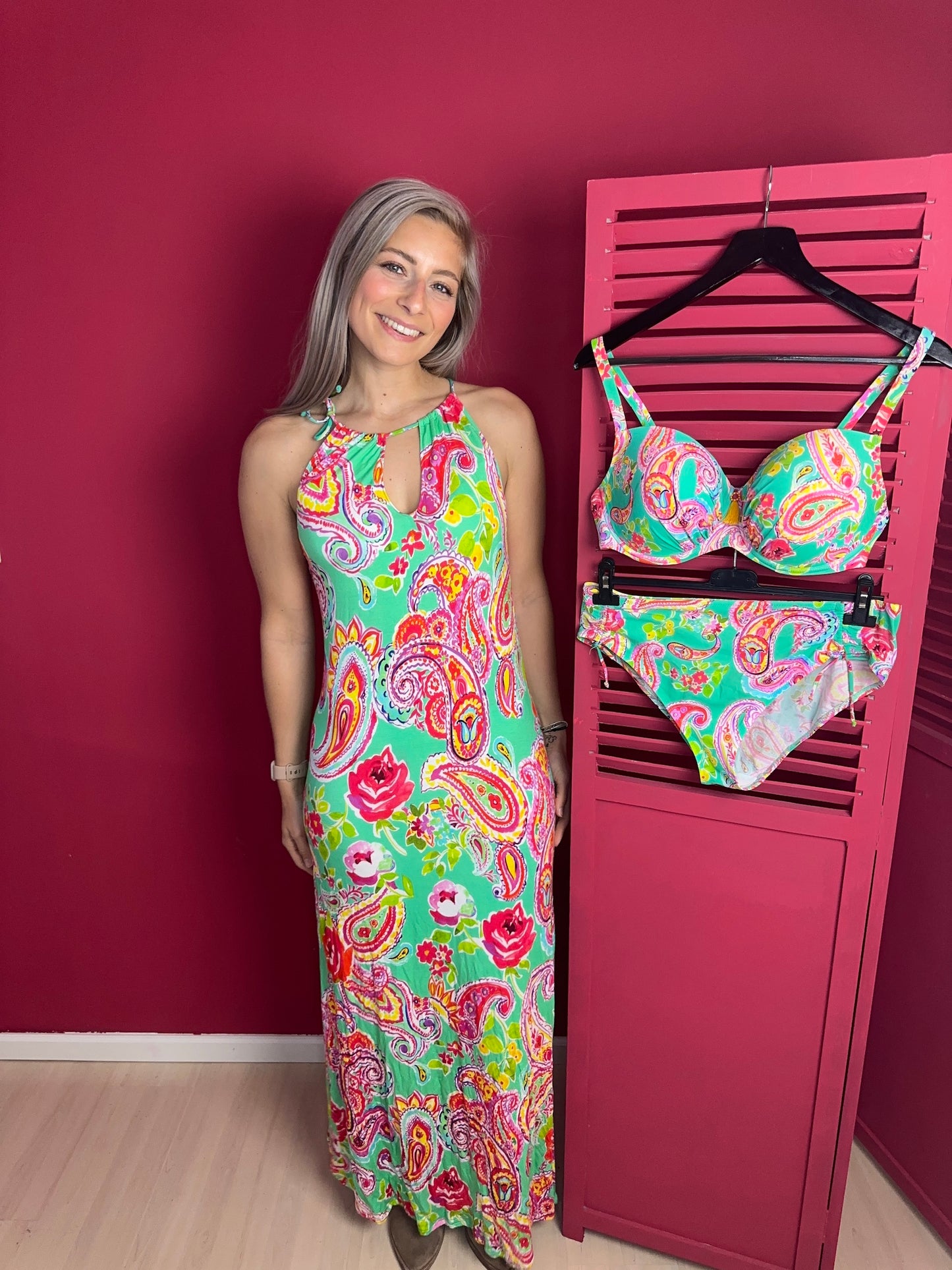Jurk maxi Antigel groen - Maat L