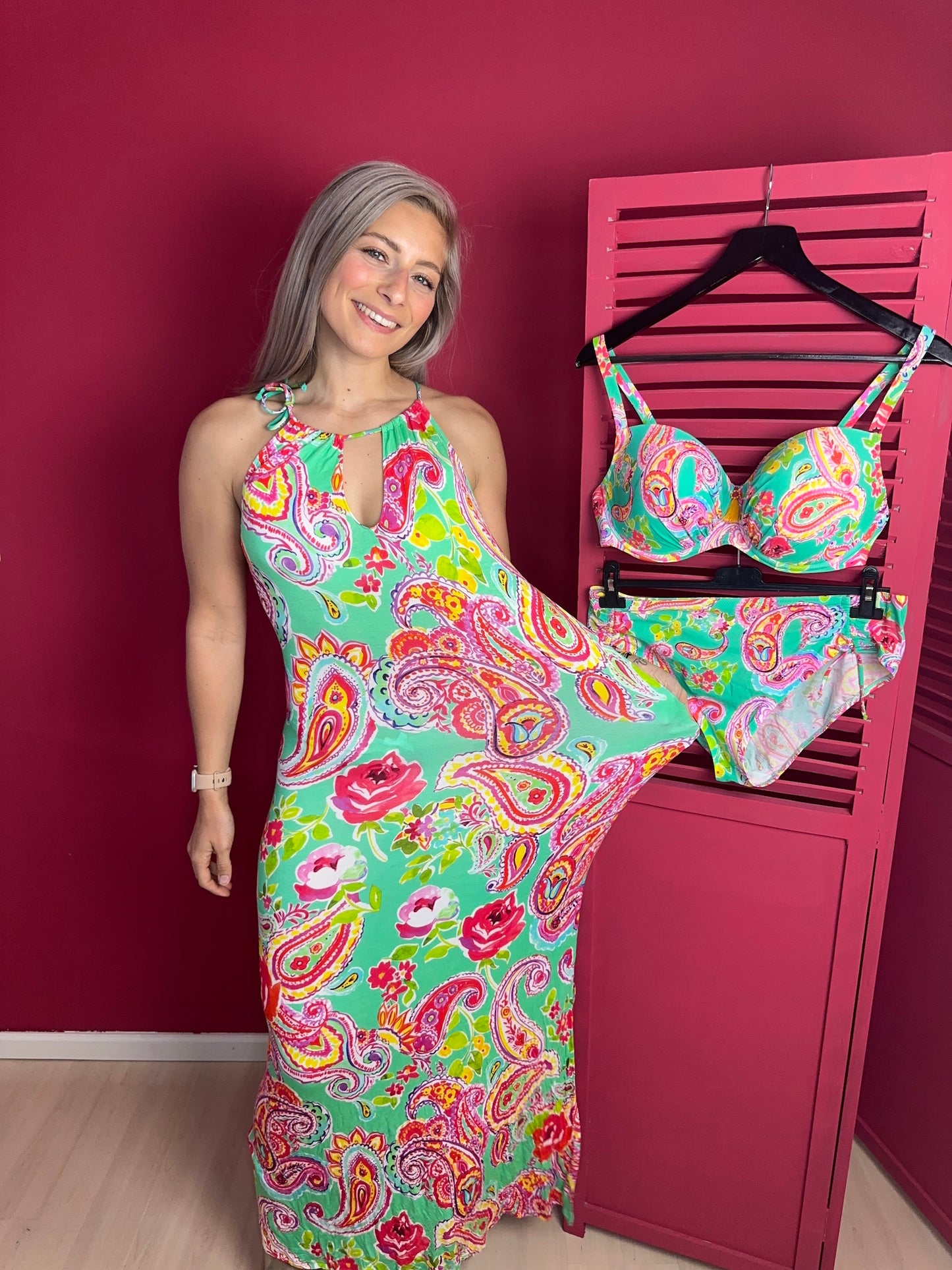 Jurk maxi Antigel groen - Maat L