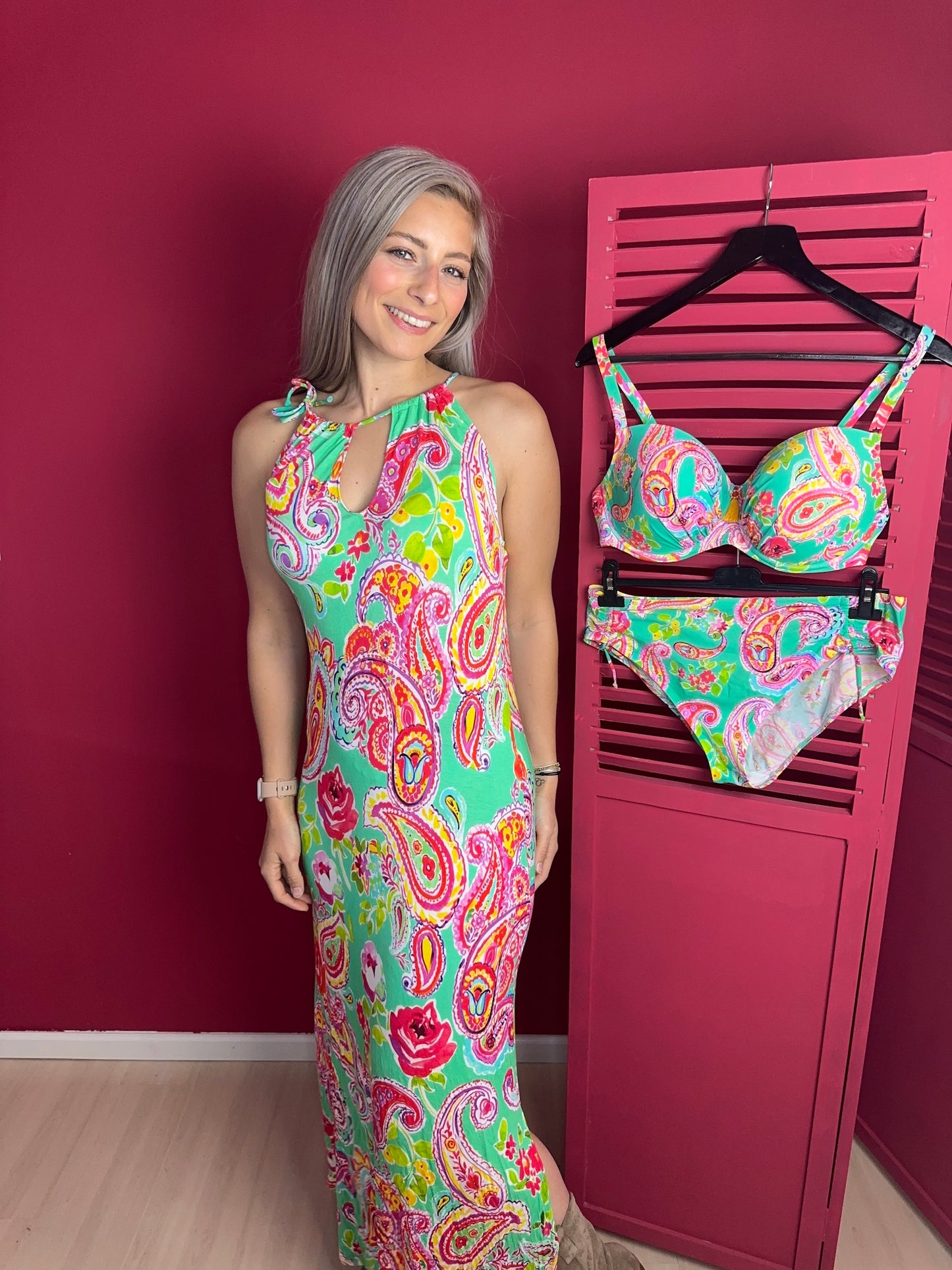Jurk maxi Antigel groen - Maat L