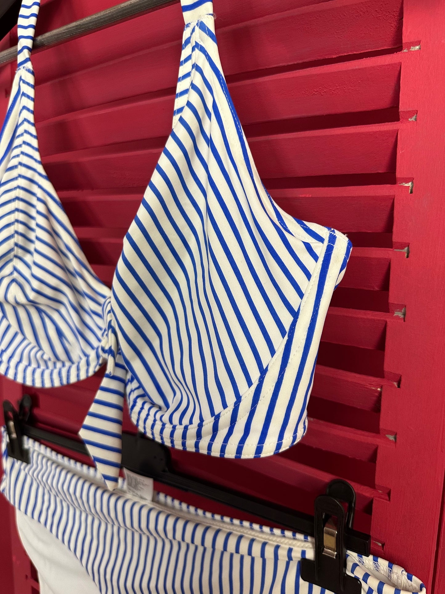 Bikini Freya streep blauw/wit - Maat 80G