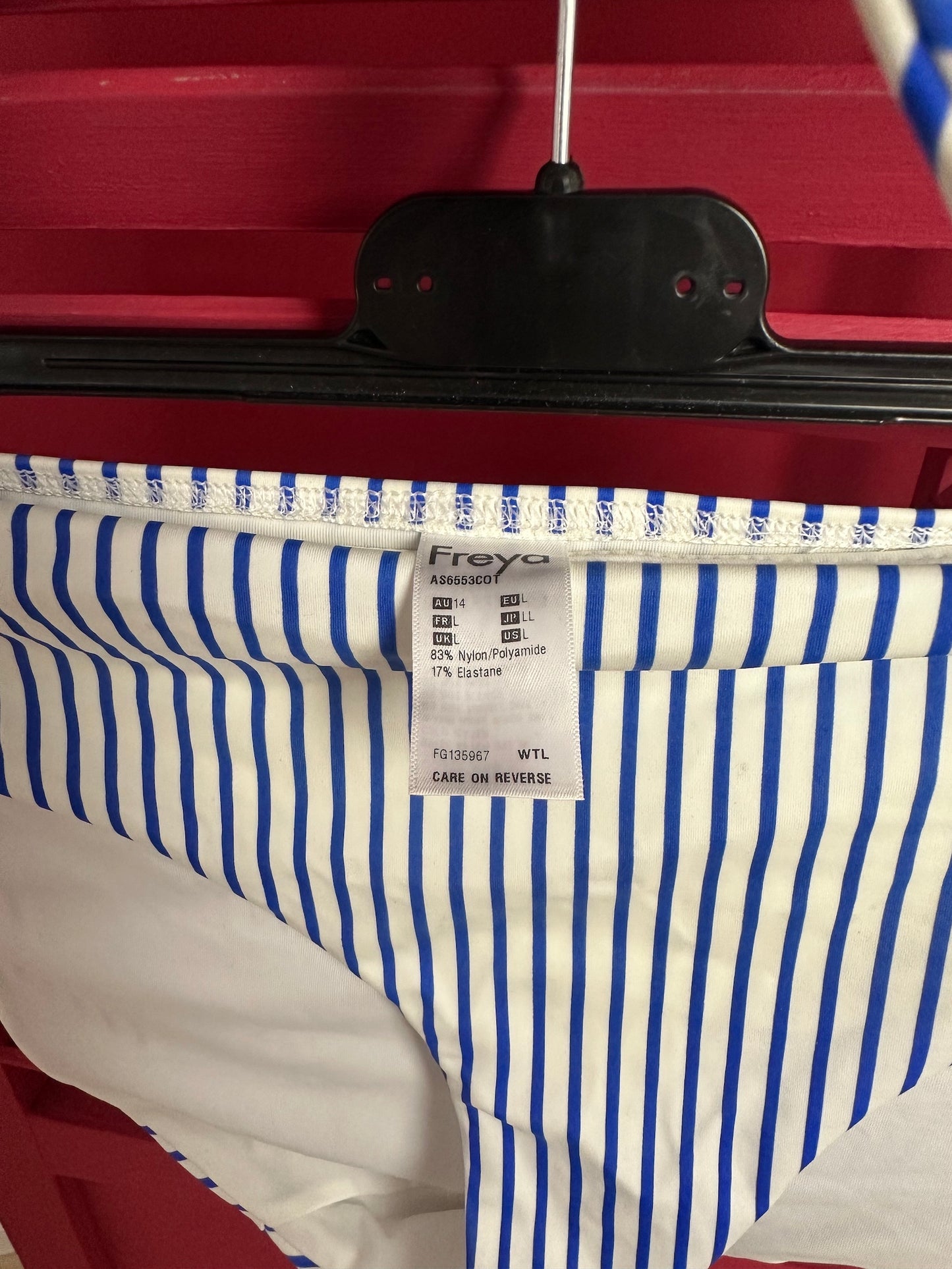 Bikini Freya streep blauw/wit - Maat 80G