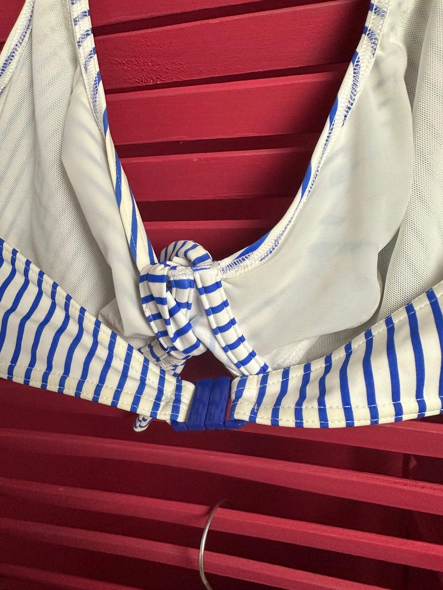 Bikini Freya streep blauw/wit - Maat 80G