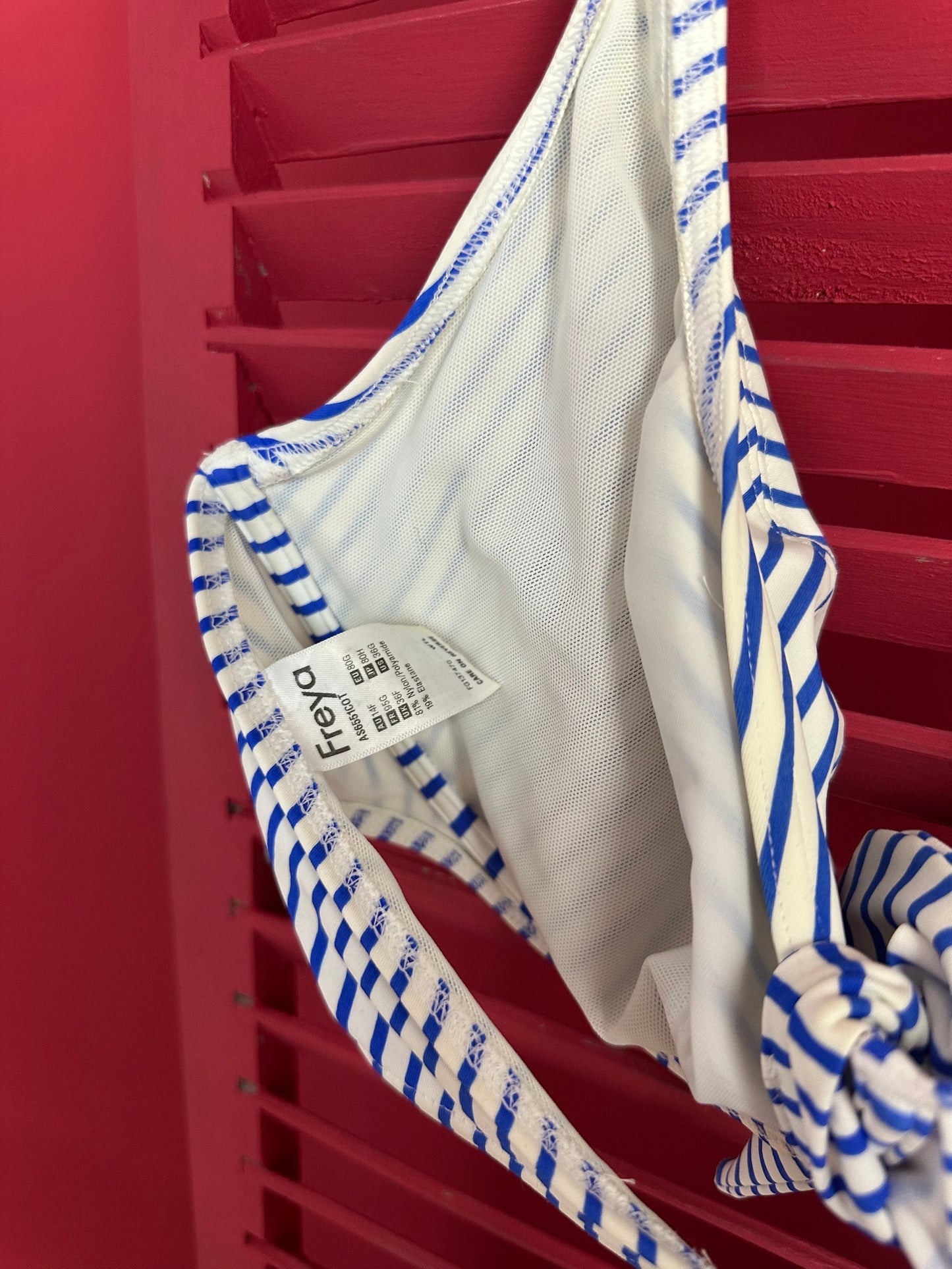 Bikini Freya streep blauw/wit - Maat 80G