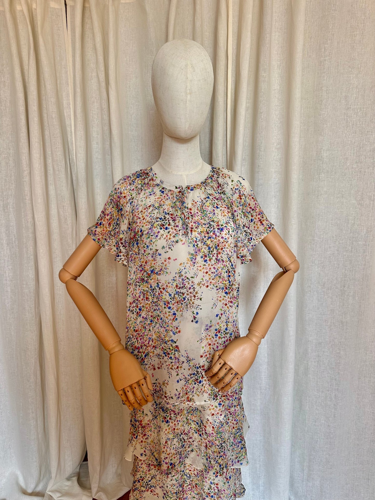 Blouse SET bloemenprint crème - Maat 38