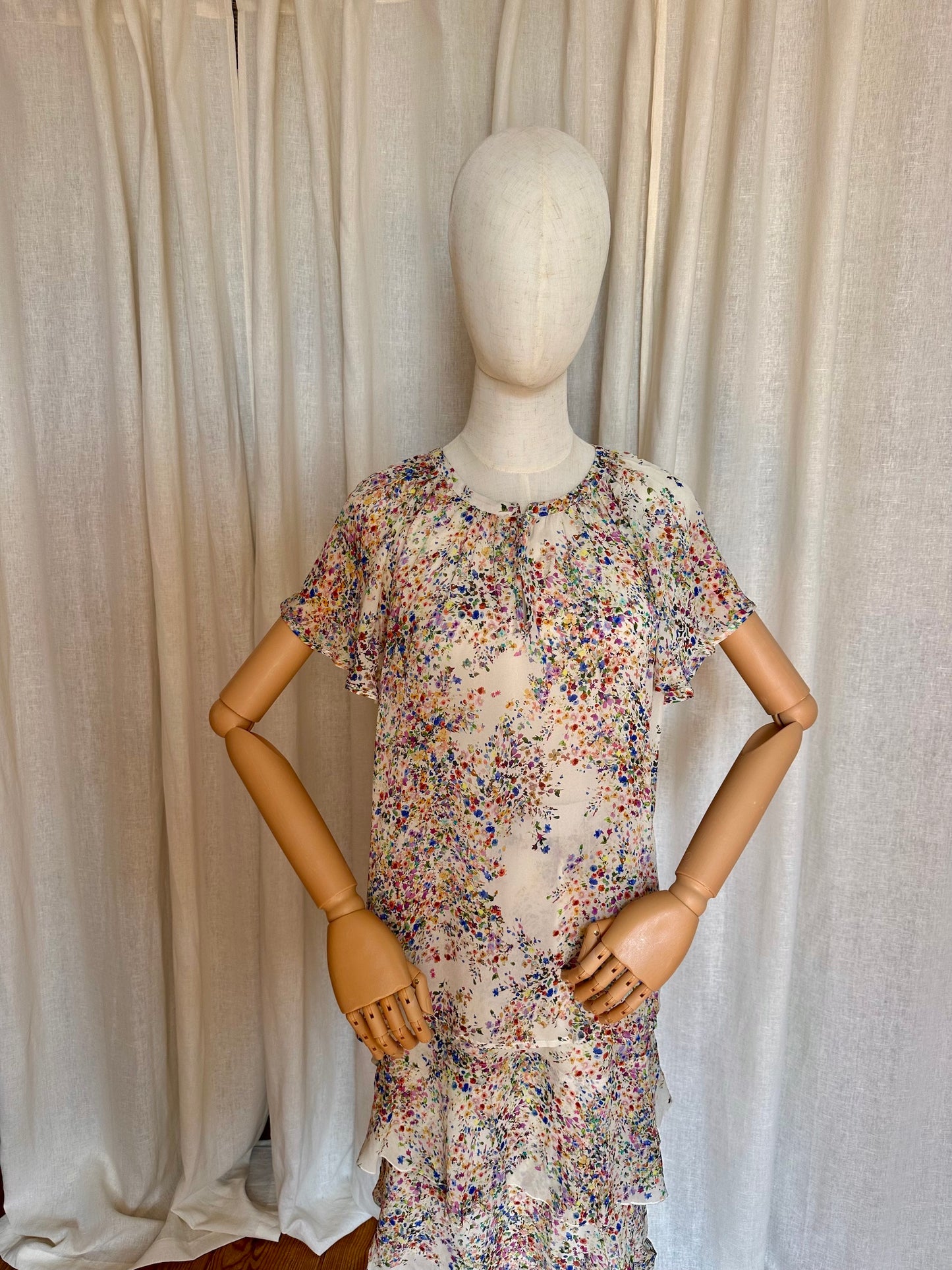 Blouse SET bloemenprint crème - Maat 38