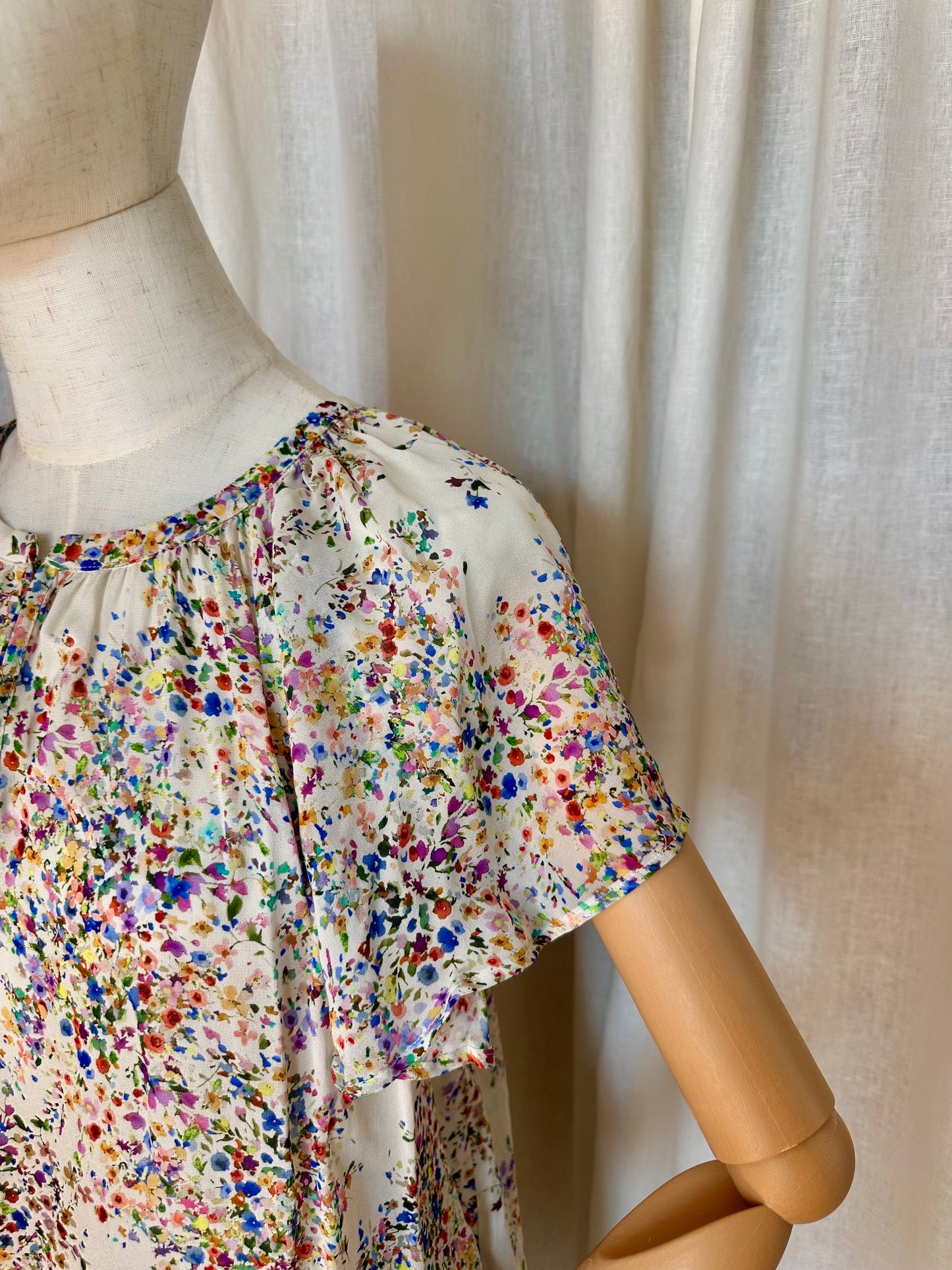 Blouse SET bloemenprint crème - Maat 38