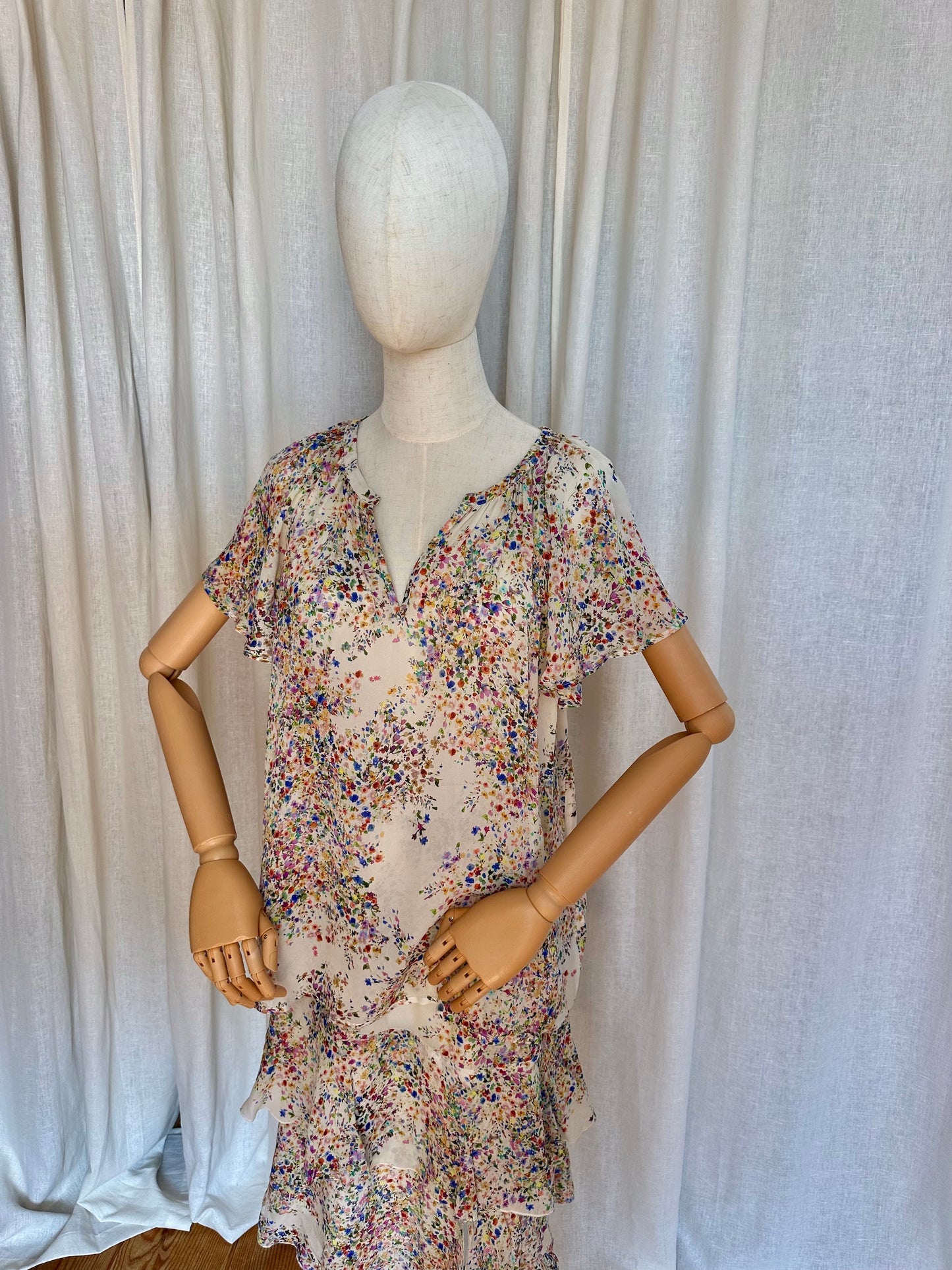 Blouse SET bloemenprint crème - Maat 38