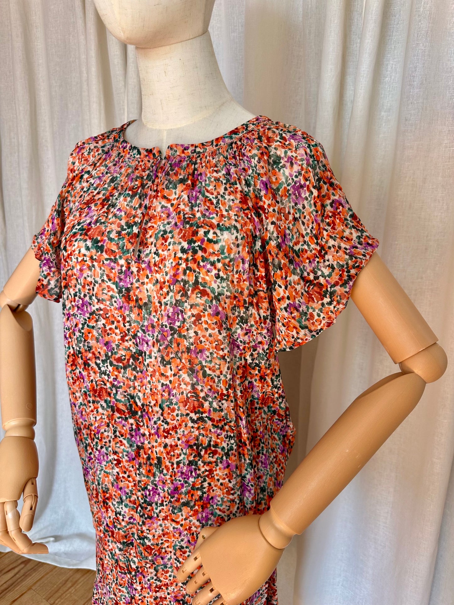 Blouse SET bloemenprint koraal - Maat 40