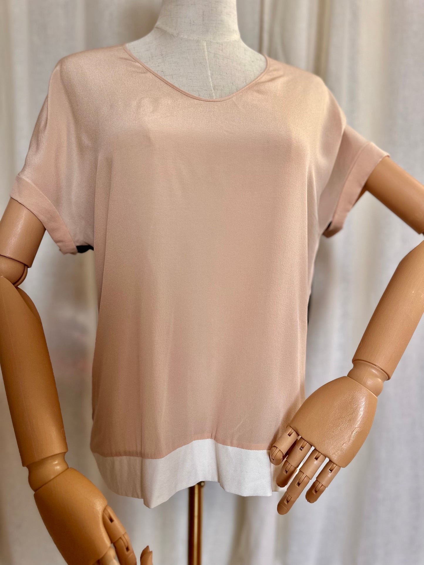 Blouse Marc Cain lichtroze, zwart - Maat 38/40