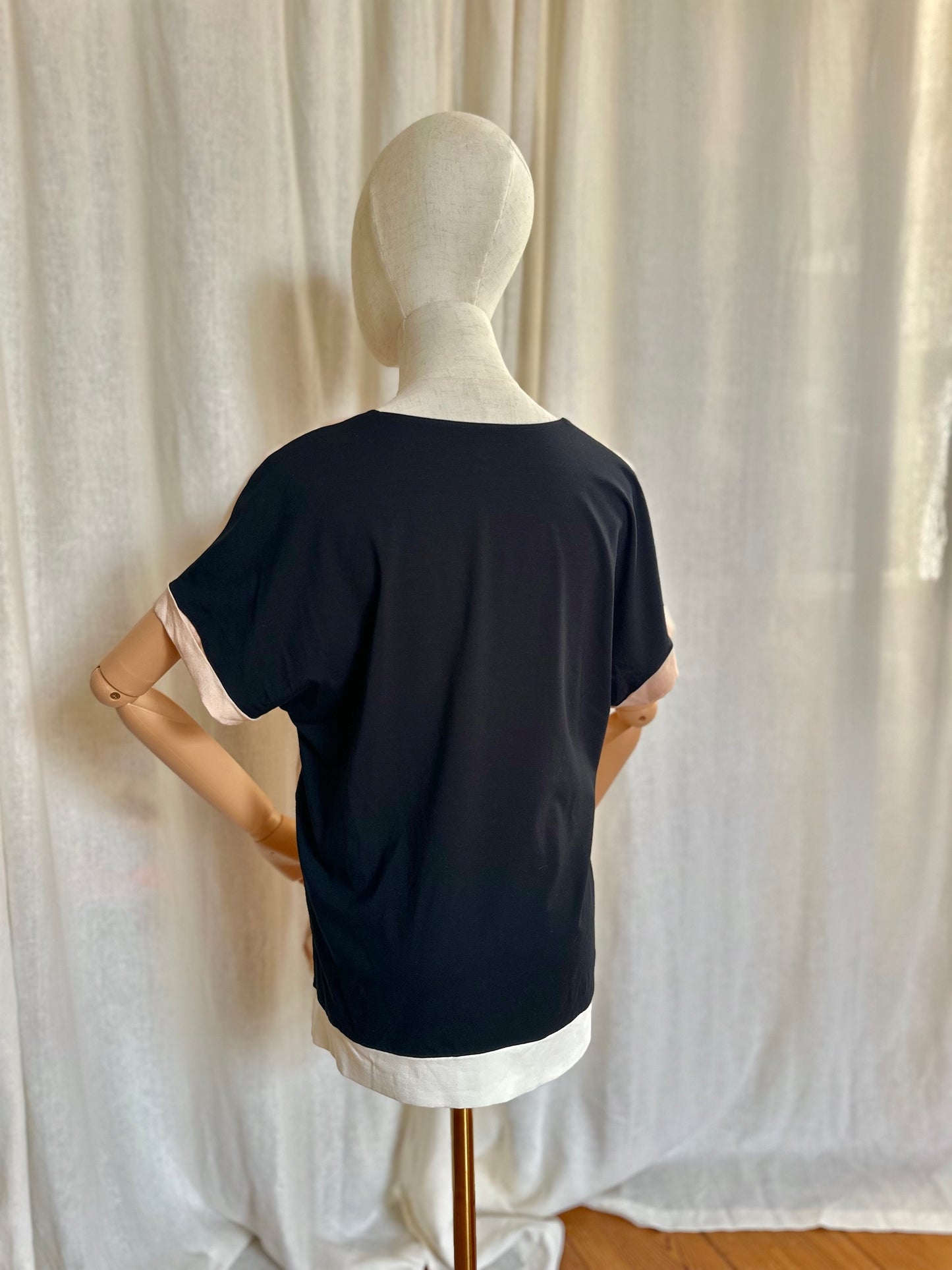 Blouse Marc Cain lichtroze, zwart - Maat 38/40