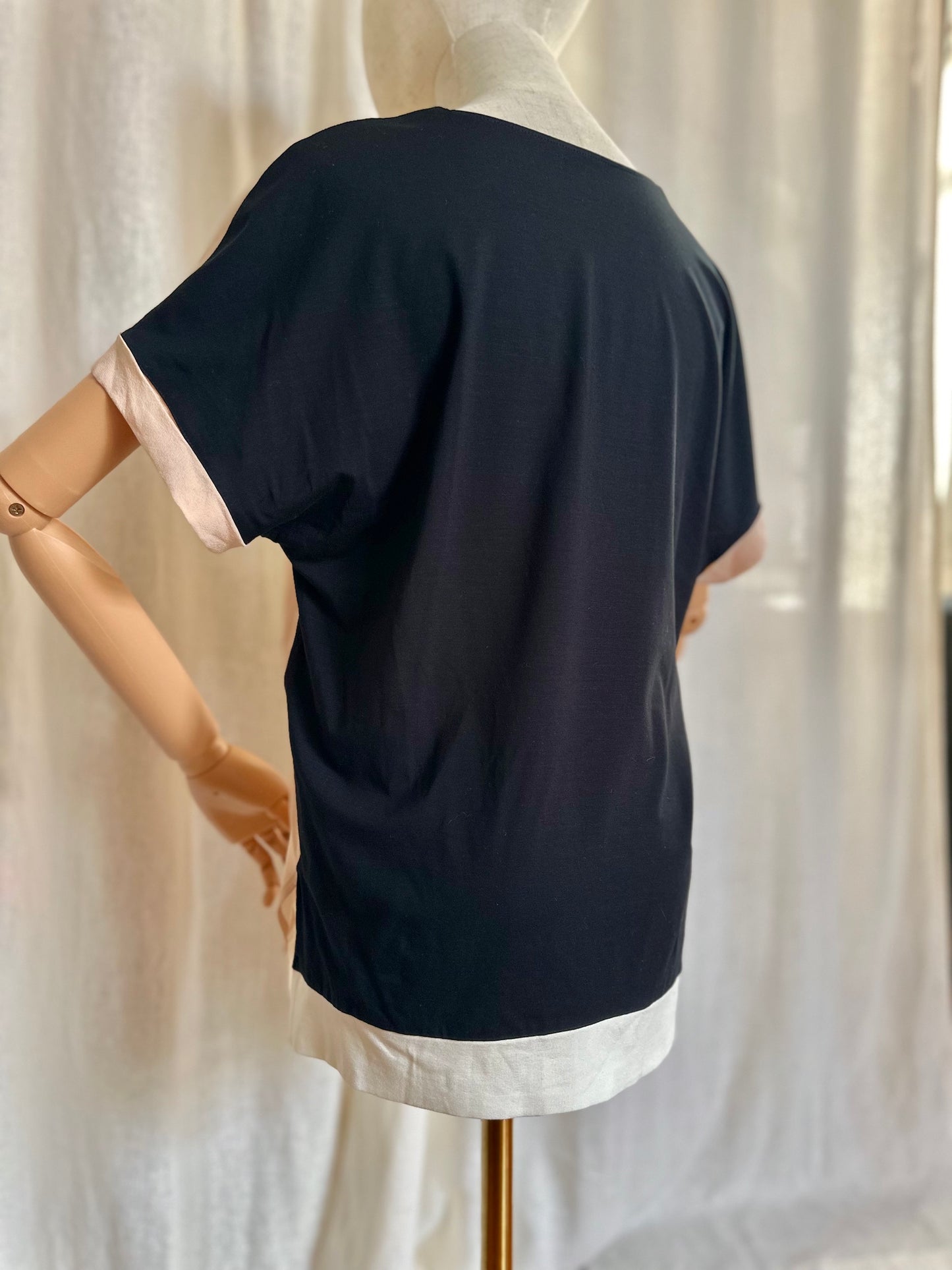 Blouse Marc Cain lichtroze, zwart - Maat 38/40