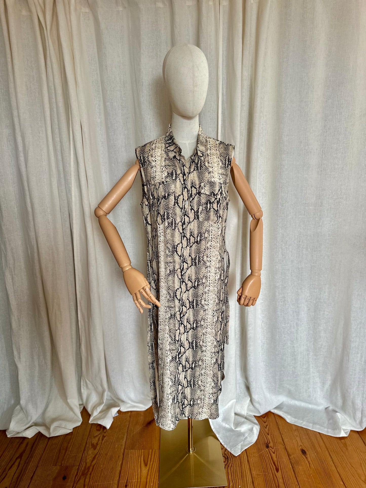 Jurk Set mouwloos slangeprint - Maat 38