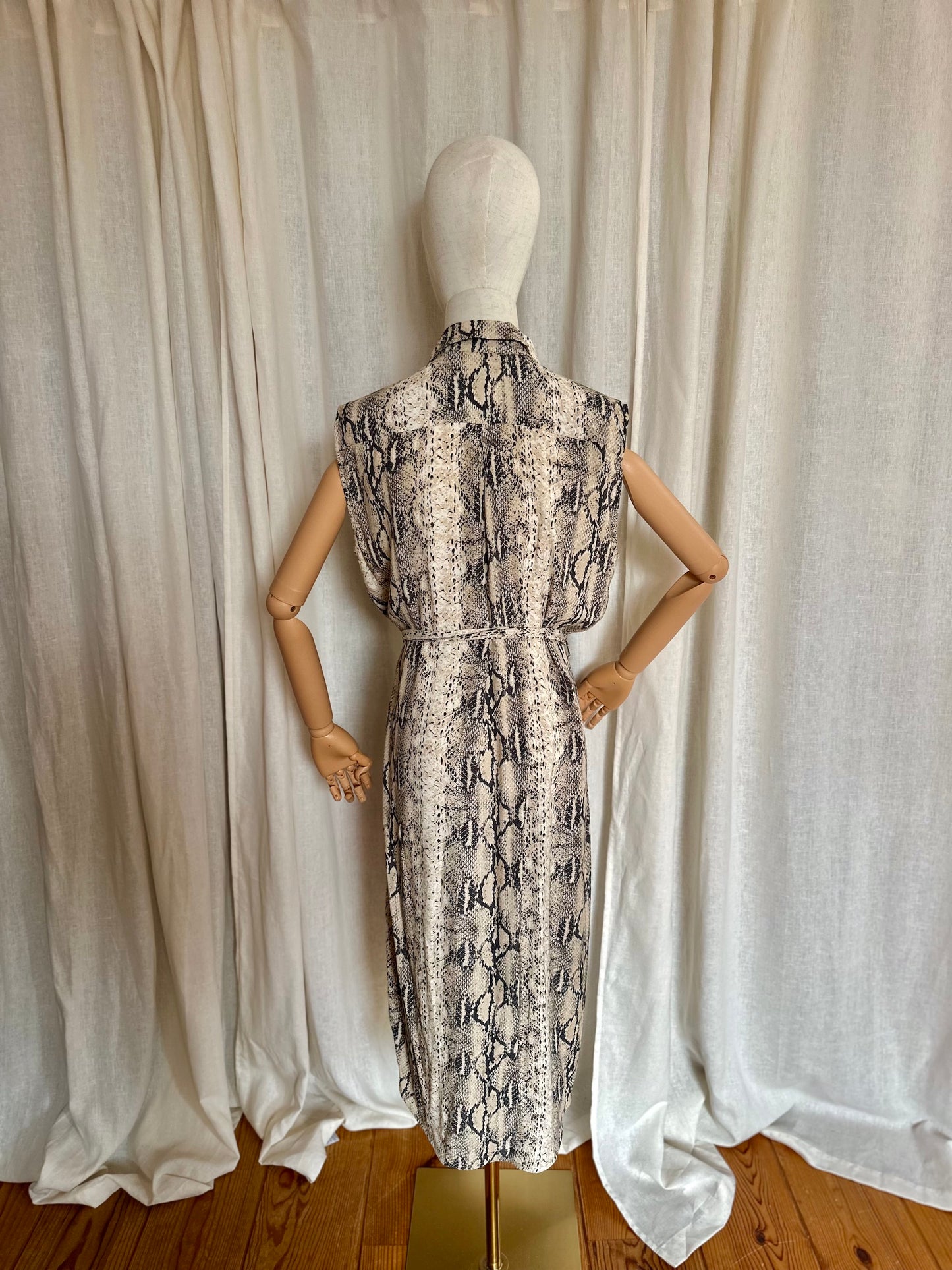 Jurk Set mouwloos slangeprint - Maat 38