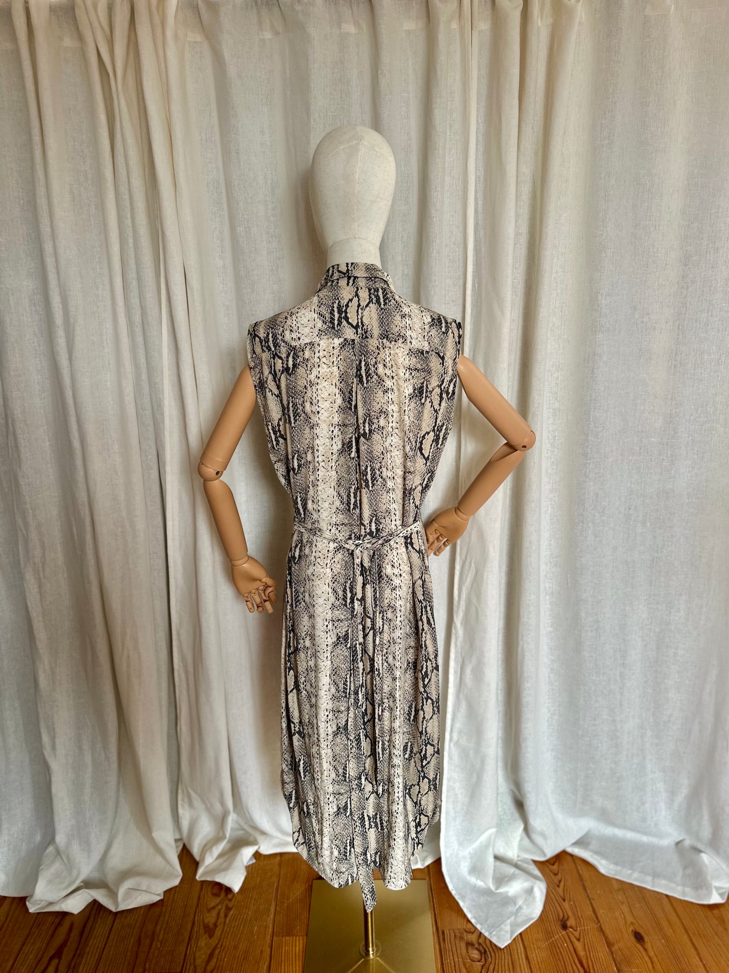 Jurk Set mouwloos slangeprint - Maat 38