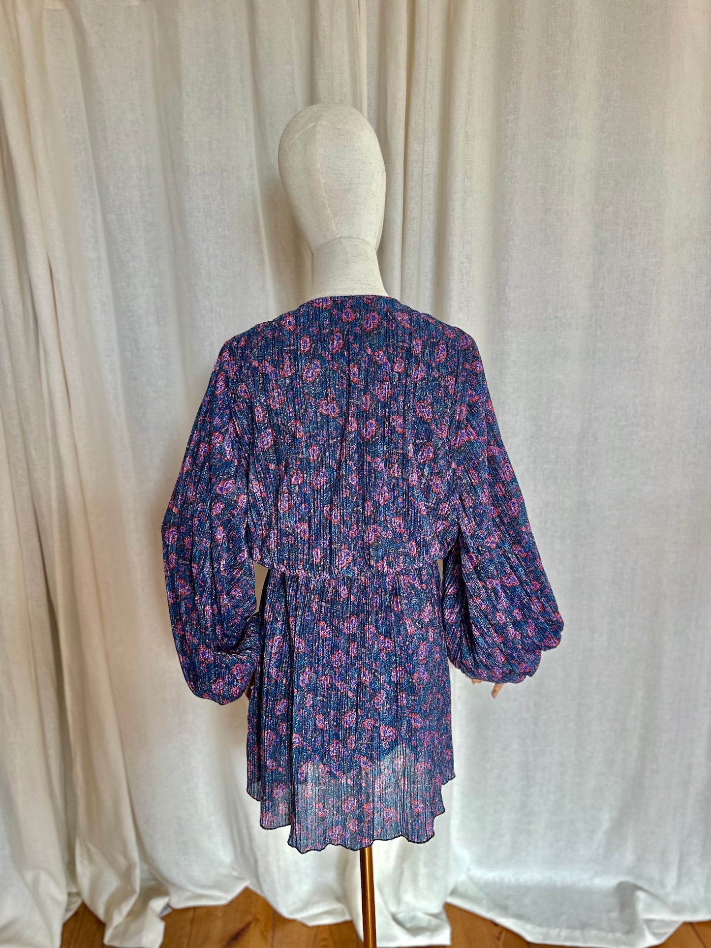 Jurk Alix blauw glitter - Maat S