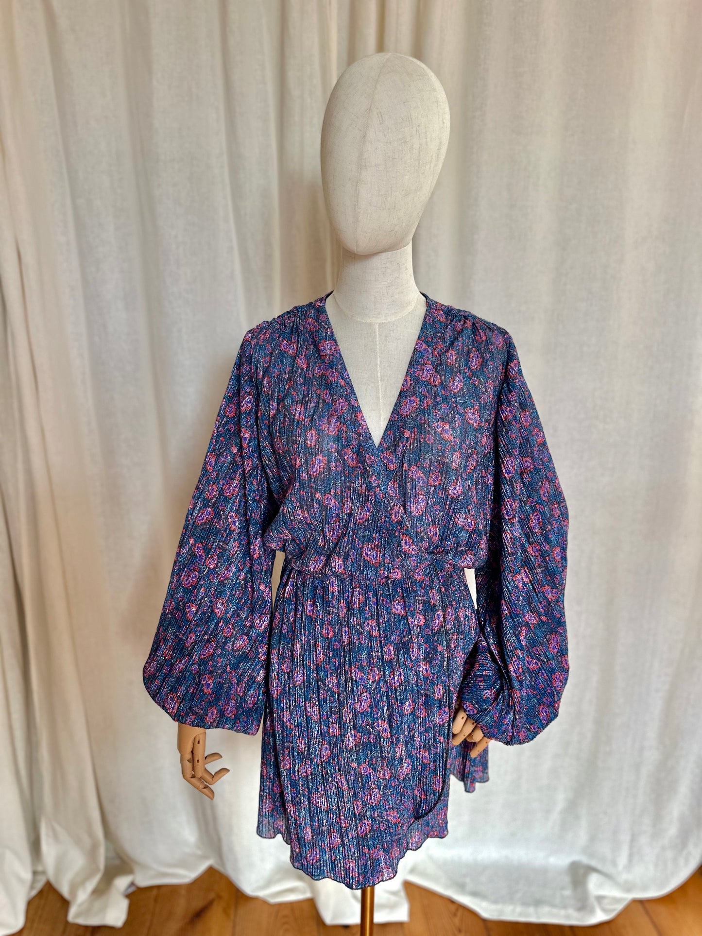 Jurk Alix blauw glitter - Maat S