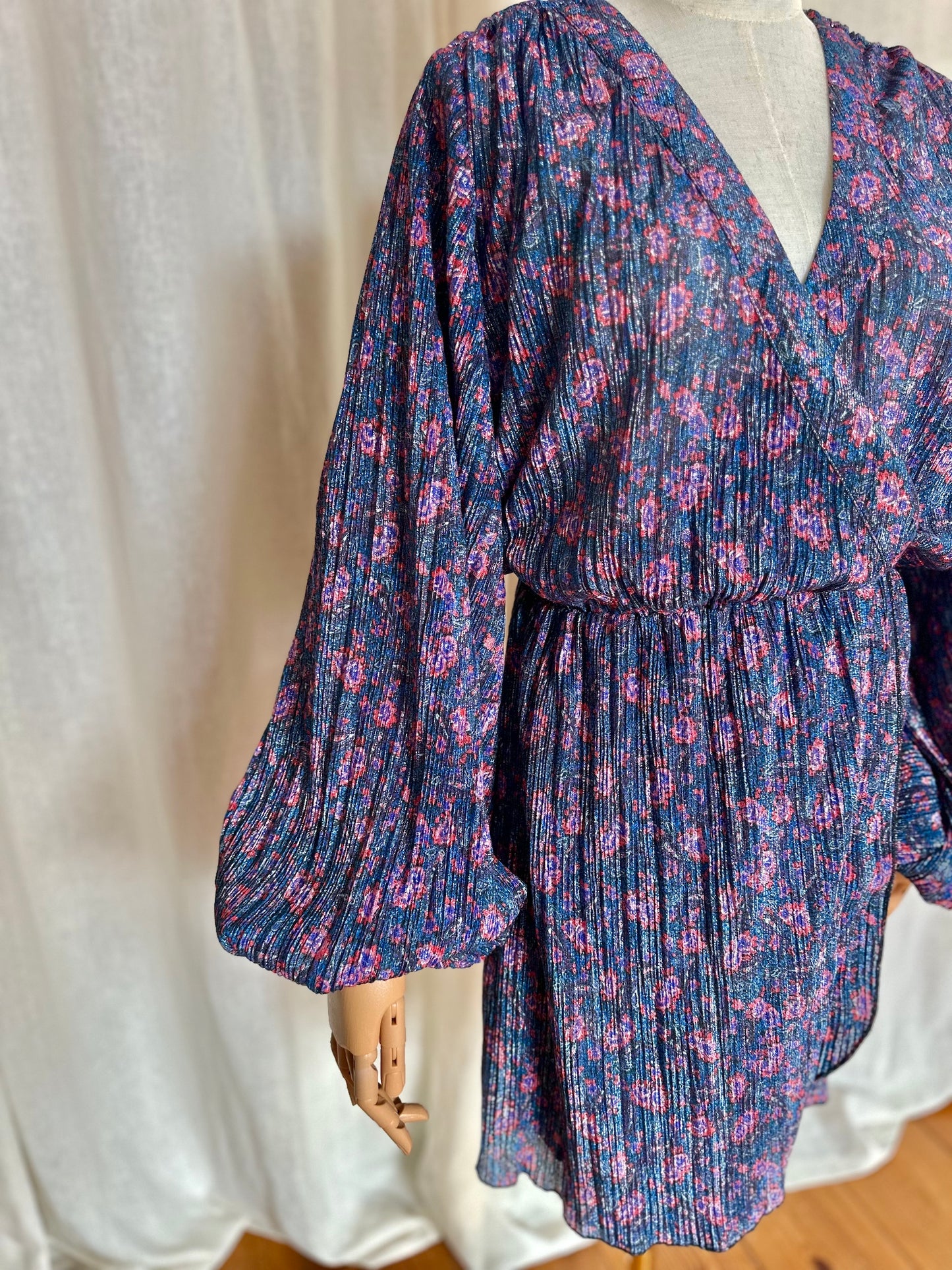Jurk Alix blauw glitter - Maat S
