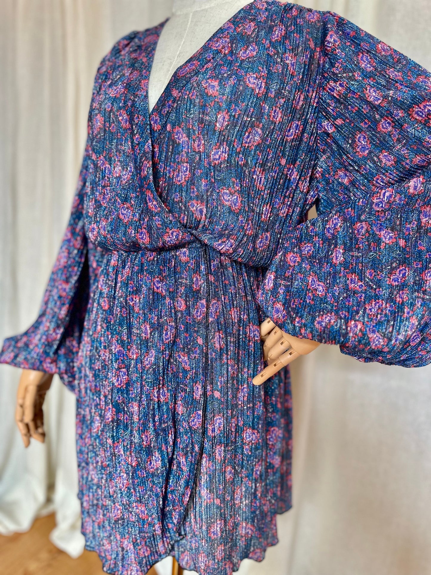 Jurk Alix blauw glitter - Maat S