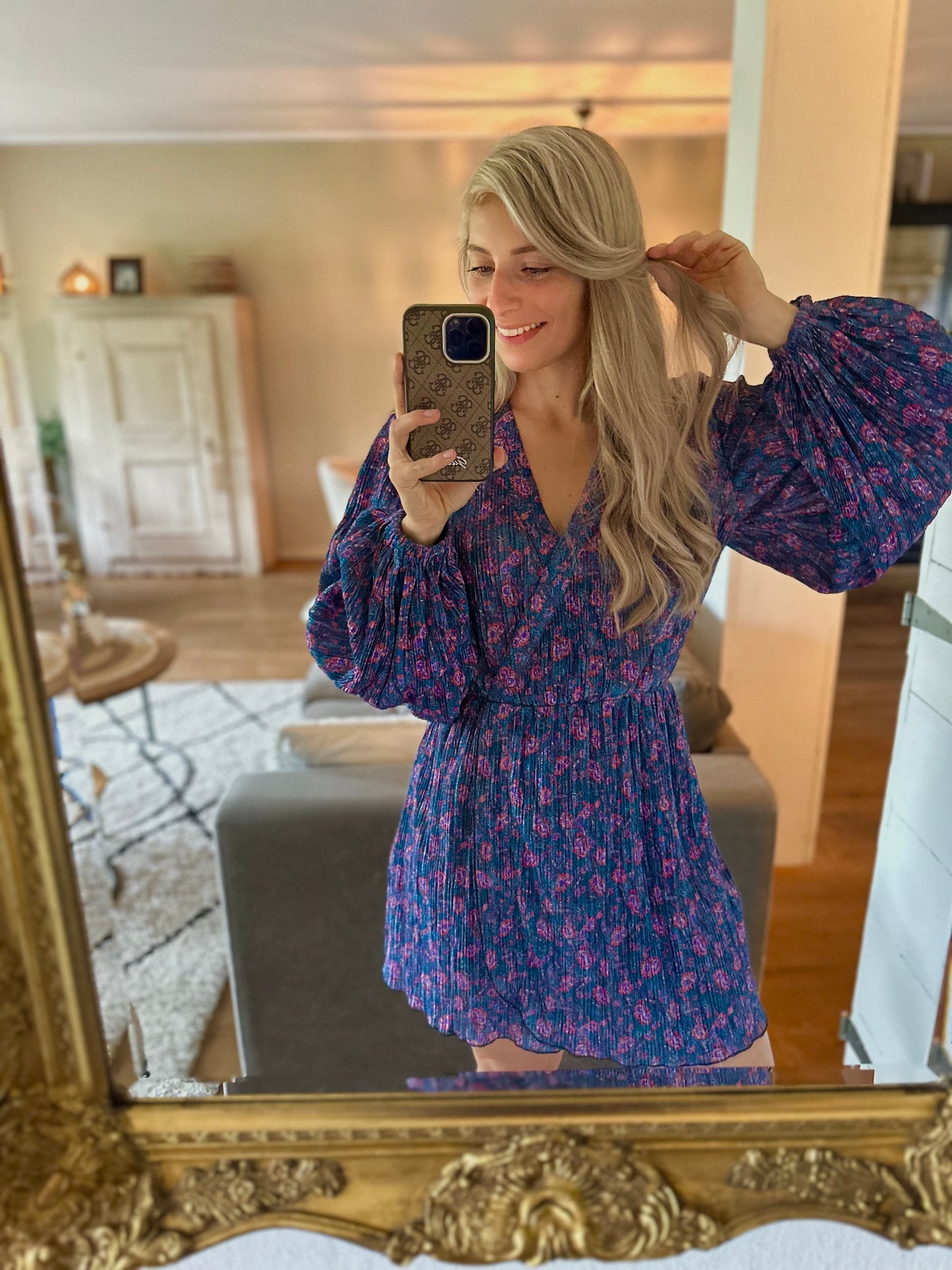 Jurk Alix blauw glitter - Maat S
