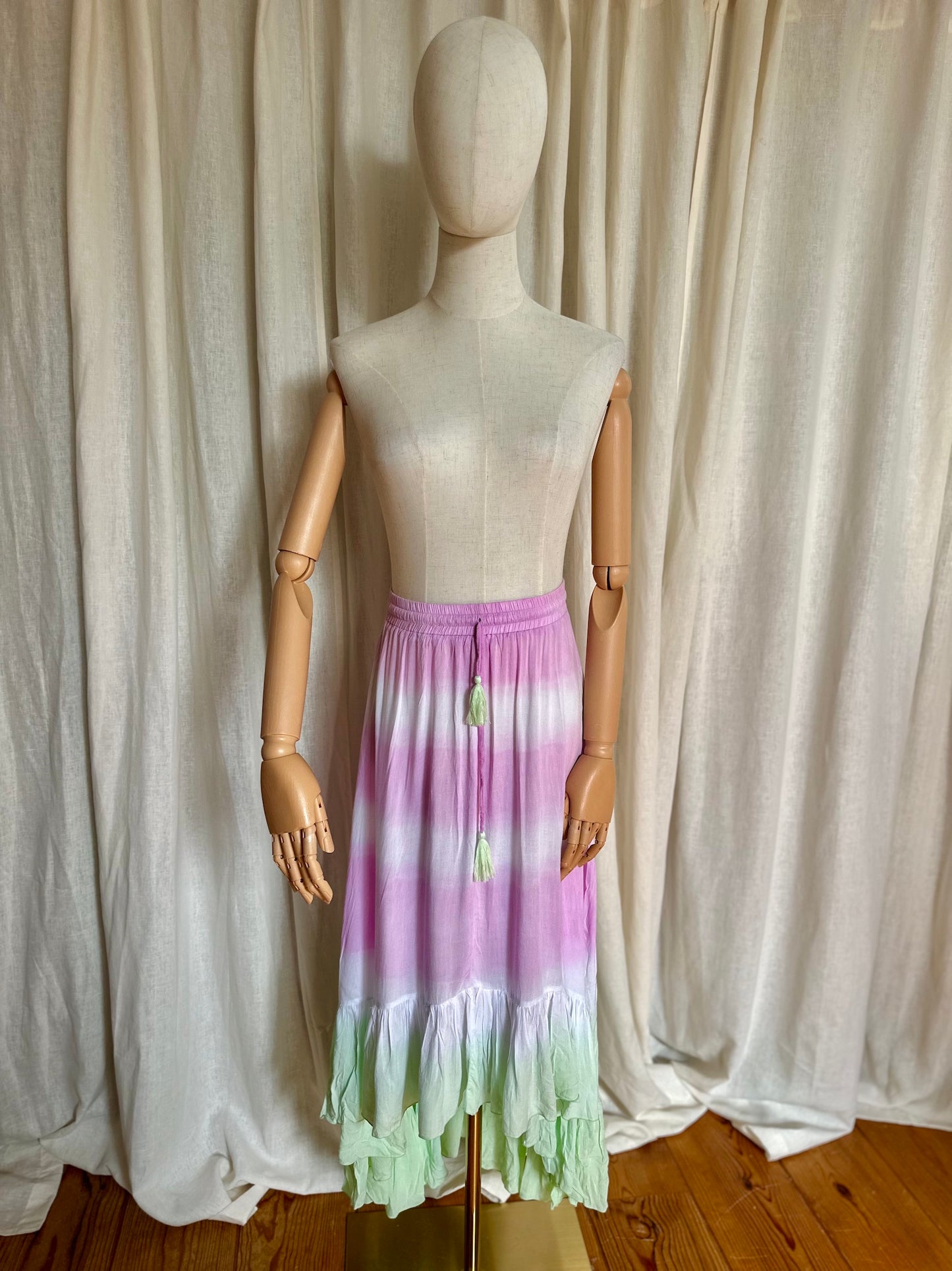 Rok Hot Lava tie dye lila, mintgroen - Maat S