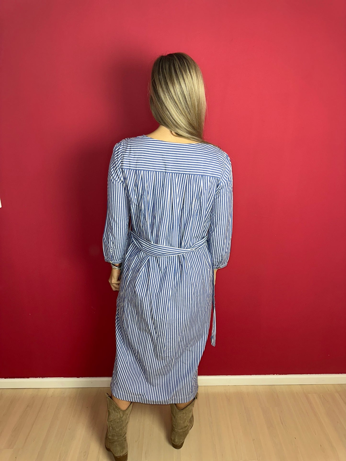 Jurk SET streep blauw&wit - Maat 38