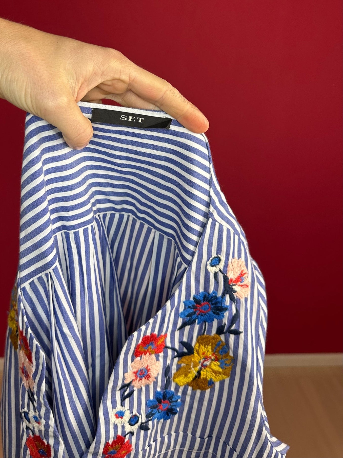 Jurk SET streep blauw&wit - Maat 38