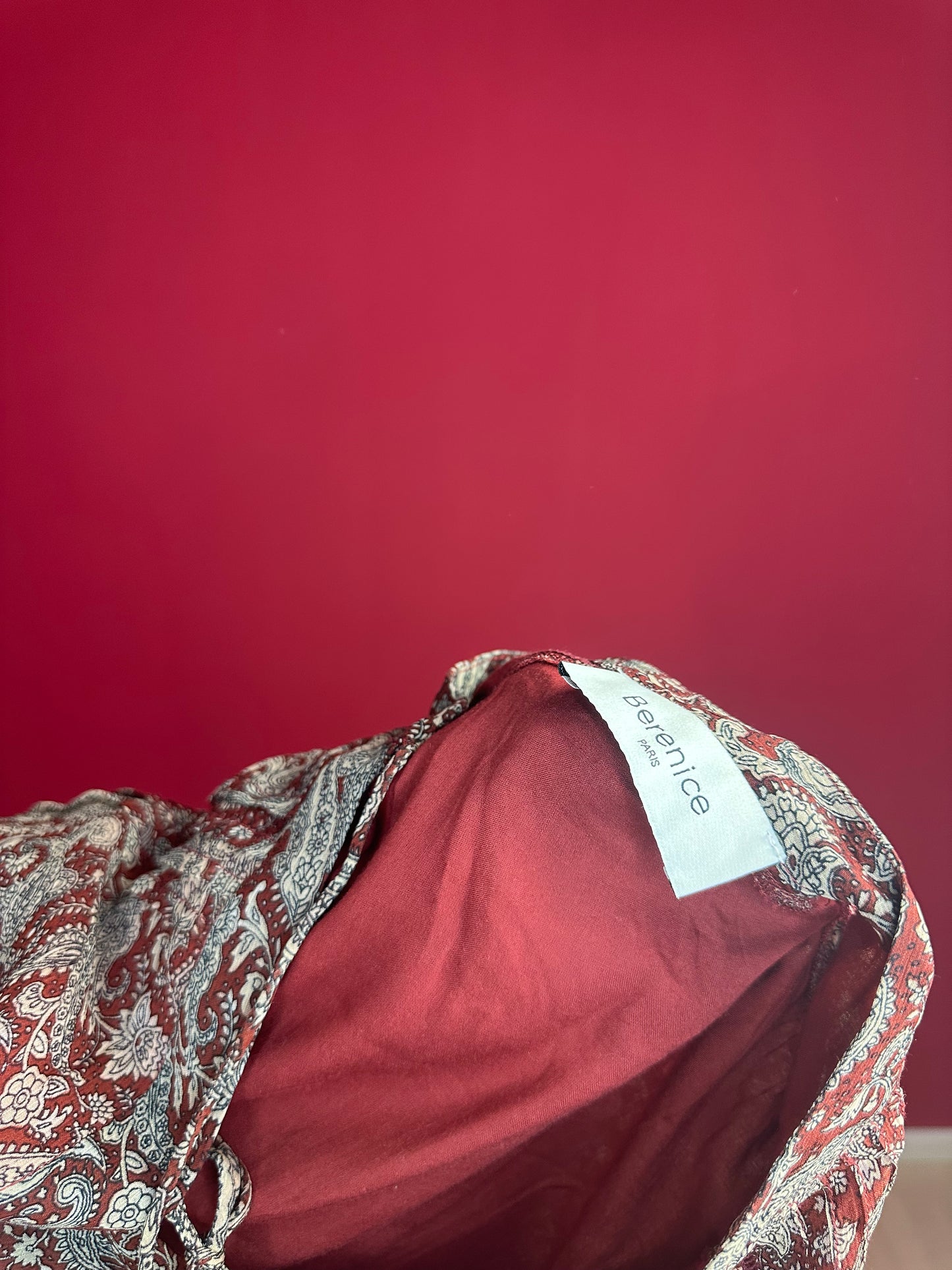 Jurk Berenice Russel print steenrood - Maat 38