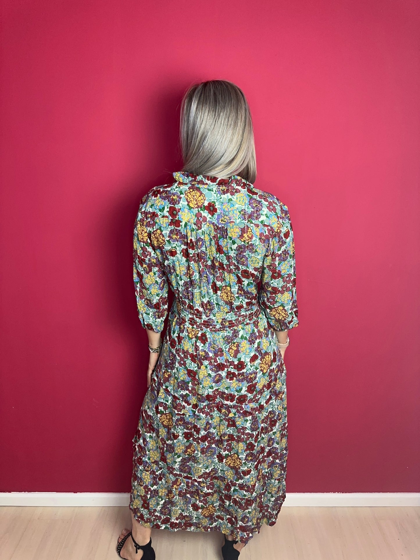 Jurk ba&sh maxi bloemenprint - Maat 3