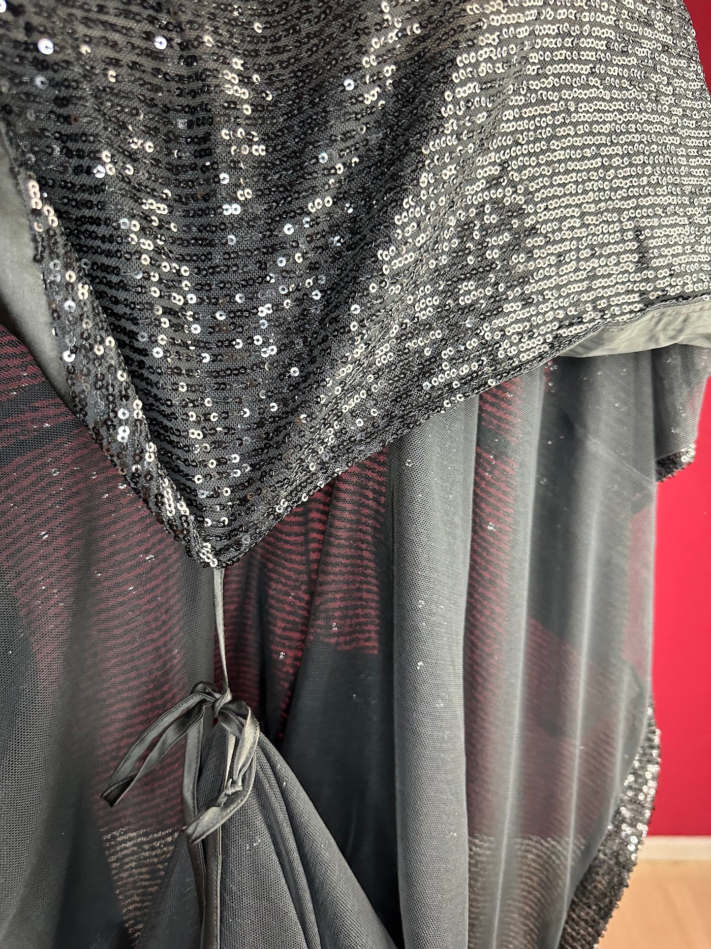 Jurk Second Female pailetten zwart - Maat XL