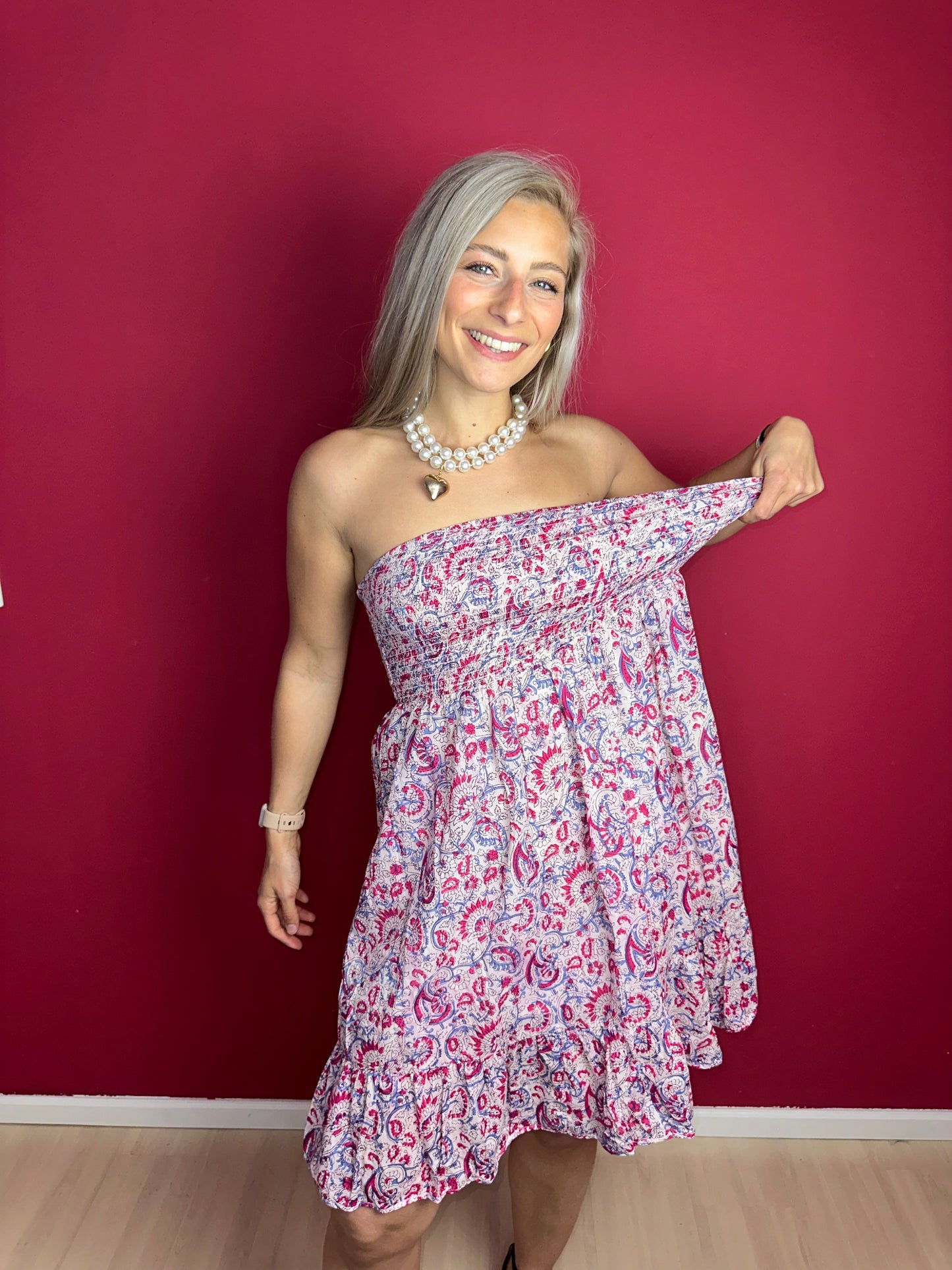 Jurk Antik Batik strapless Cherie - Maat L/XL