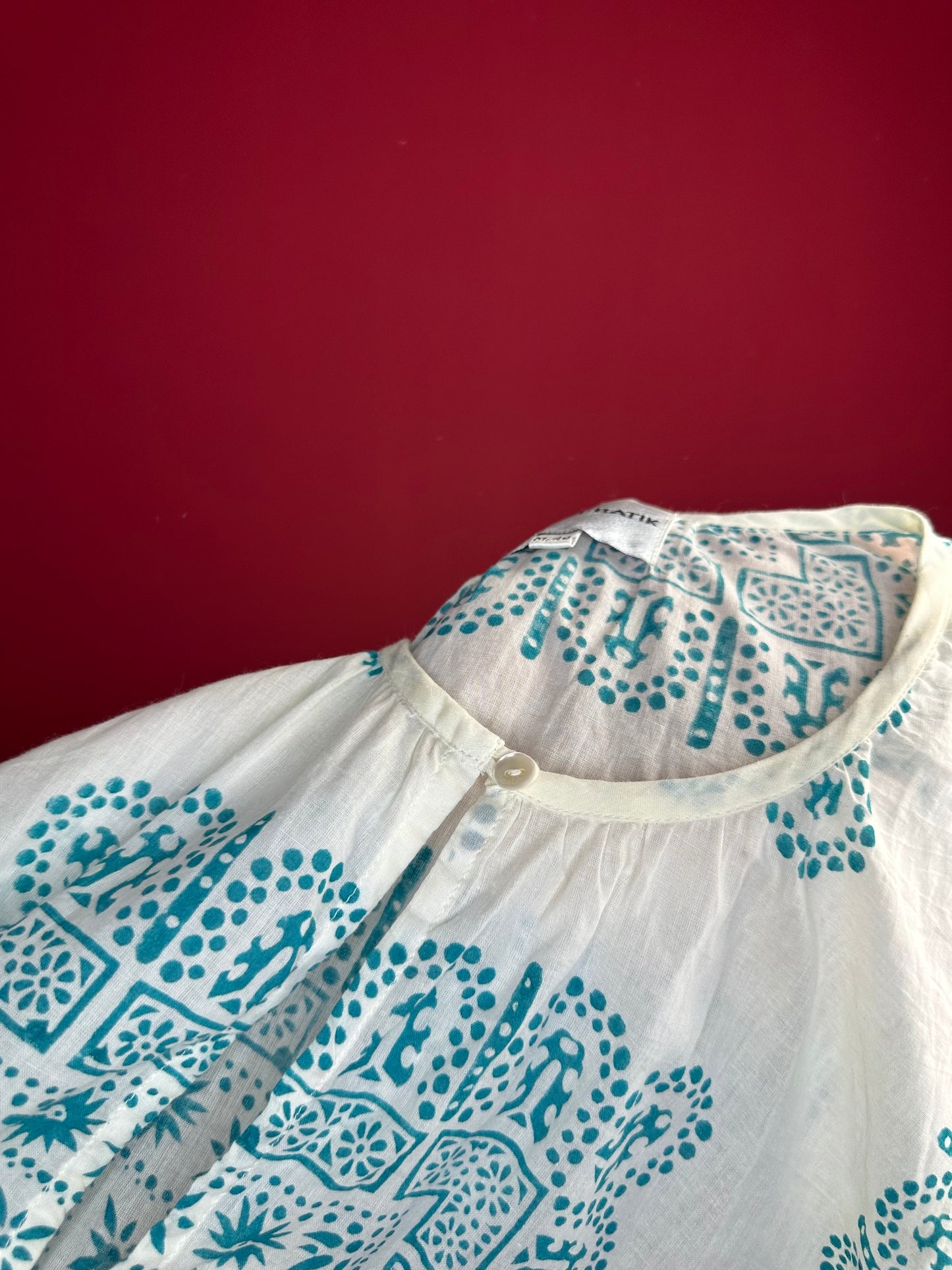 Jurk Antik Batik turquoise - Maat M/L