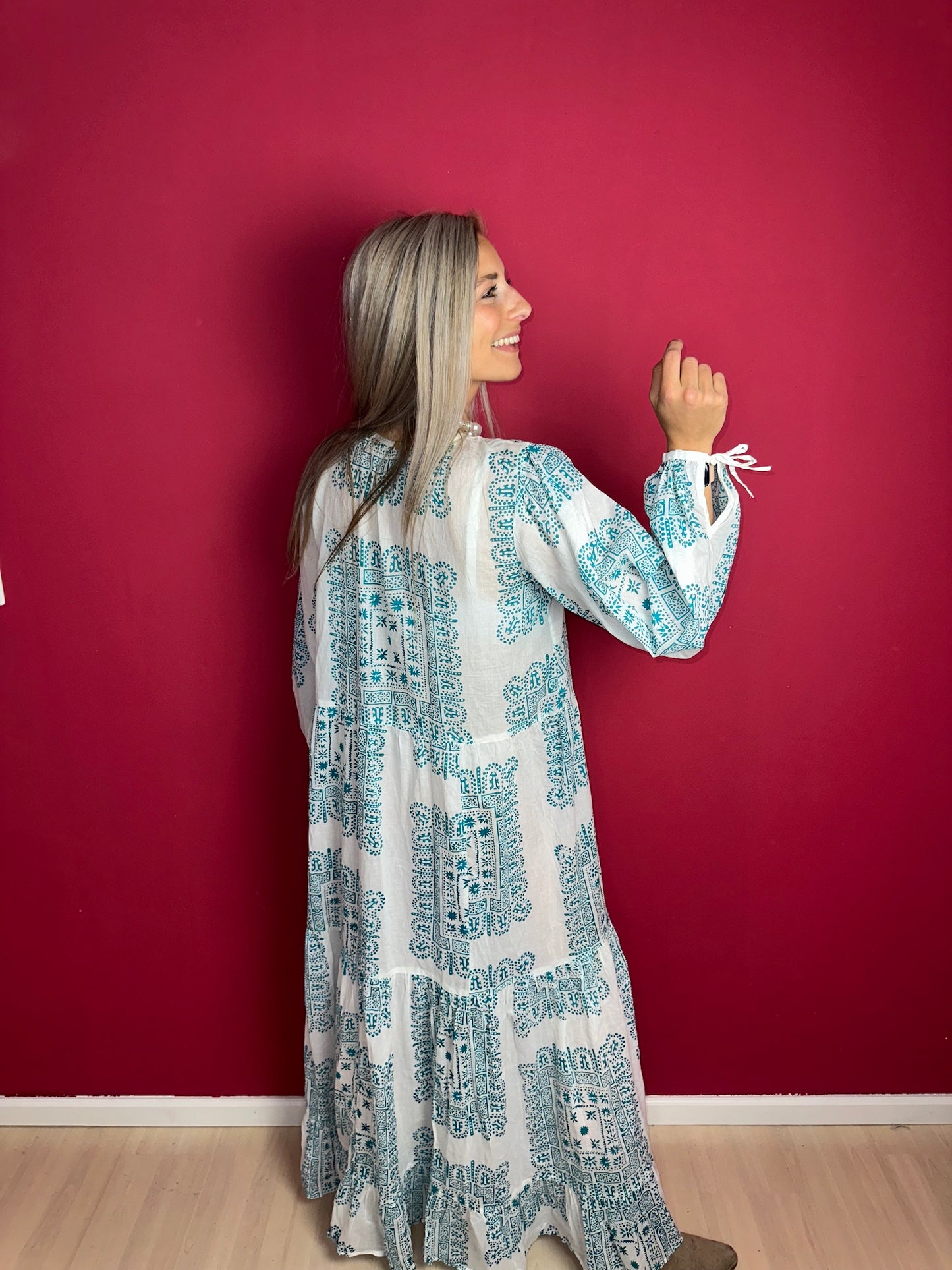 Jurk Antik Batik turquoise - Maat M/L