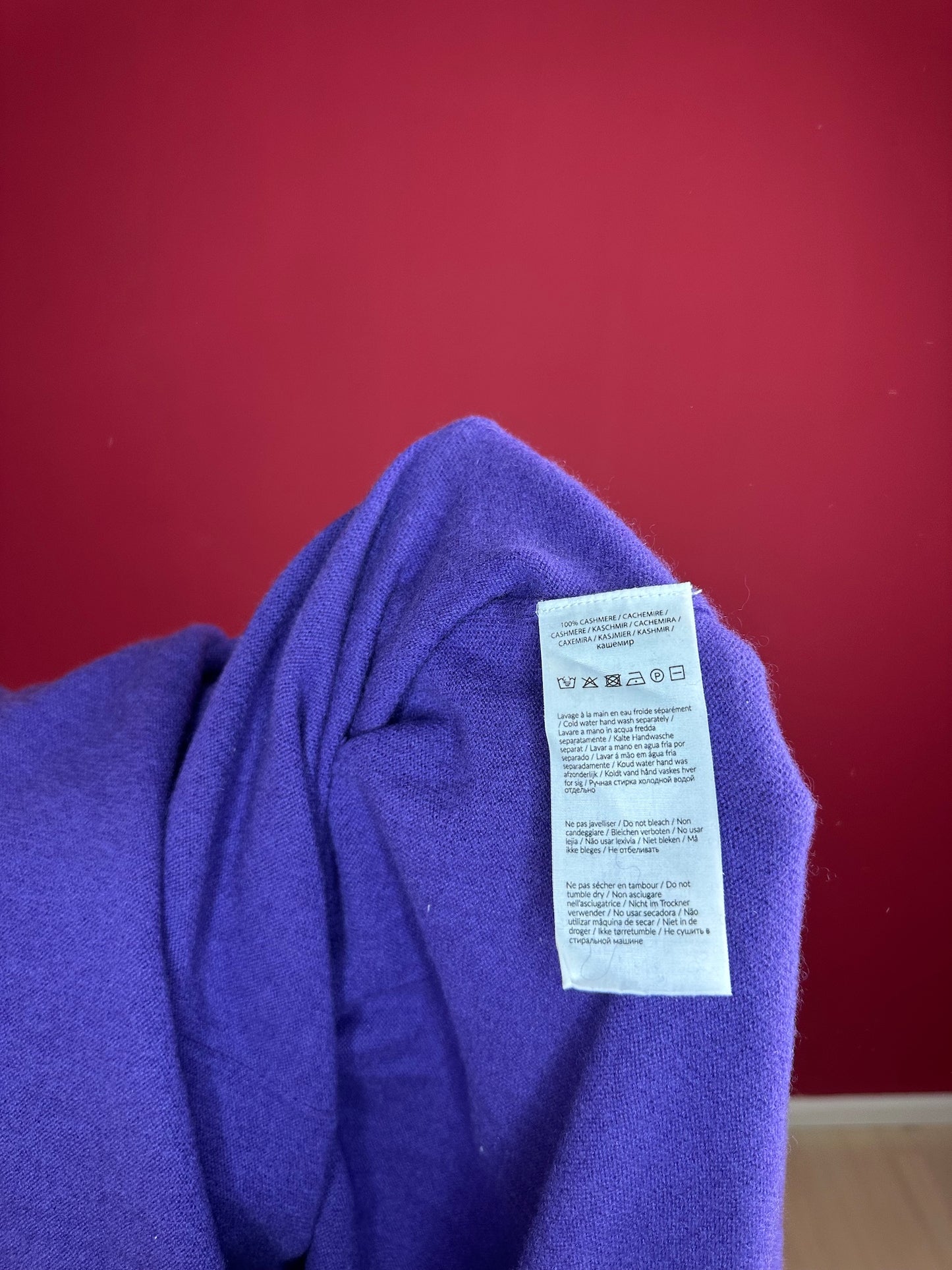 Jurk Notshy cashmere gebreid paars - Maat XL