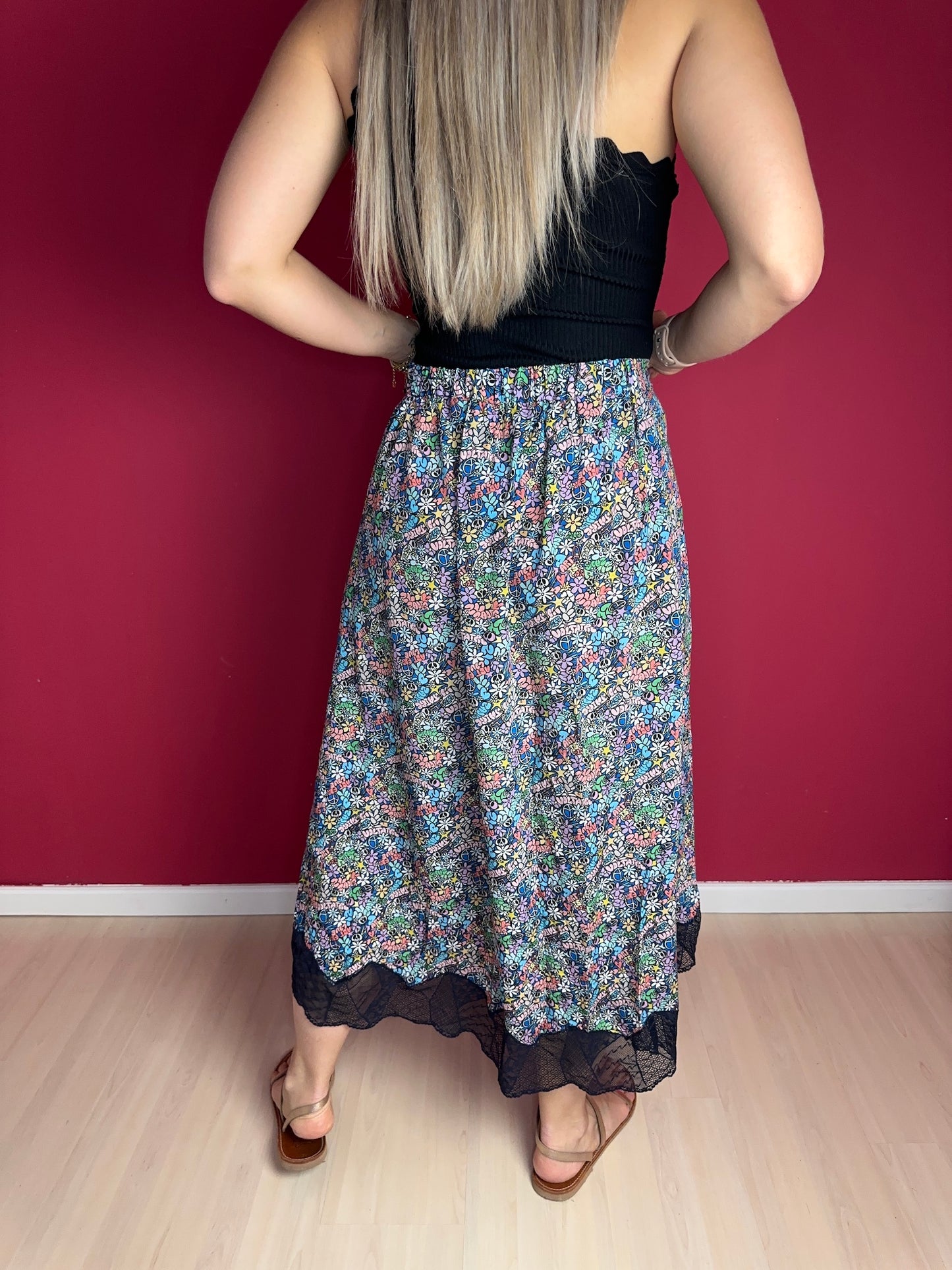 Rok Zadig&Voltaire kant print cobalt - Maat 42