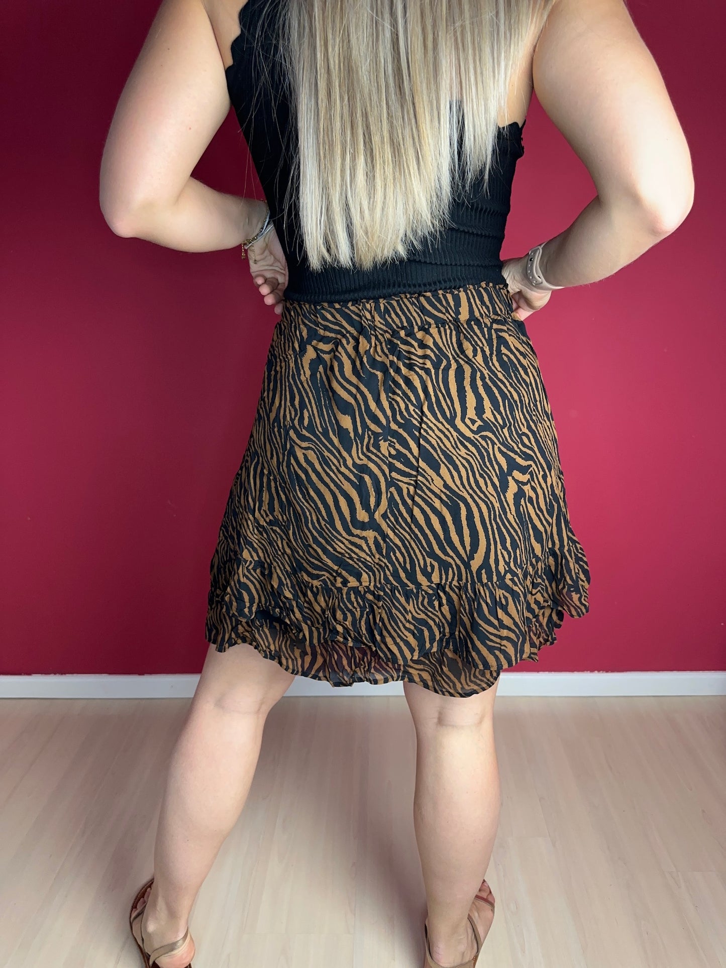 Rok SET zebra camel - Maat 38