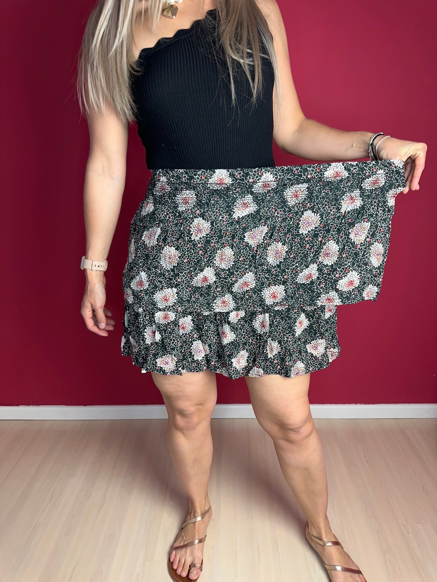Rok Berenice Jaelle smocks zwart - Maat 40