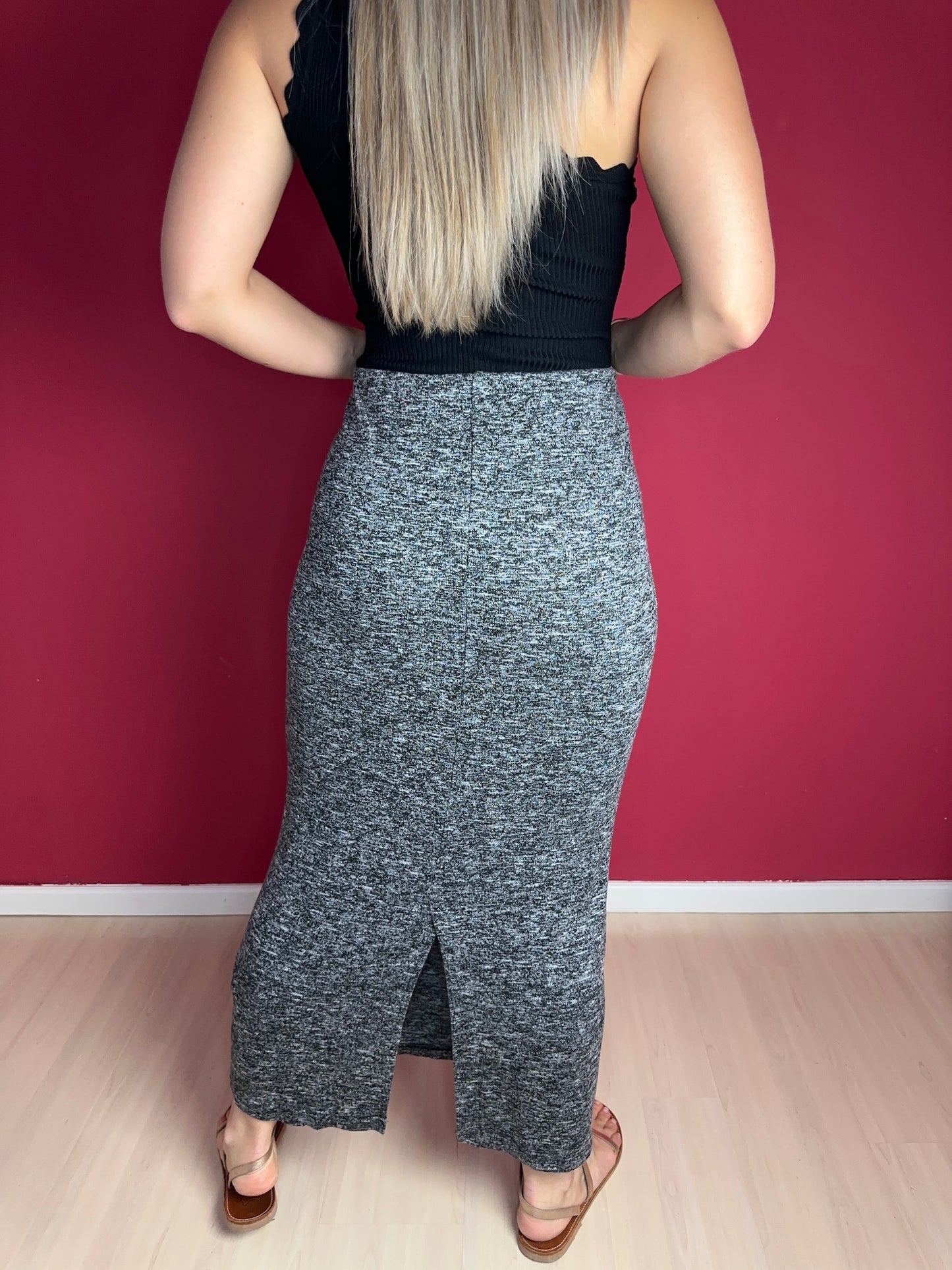 Rok Superdry maxi grijs - Maat 42