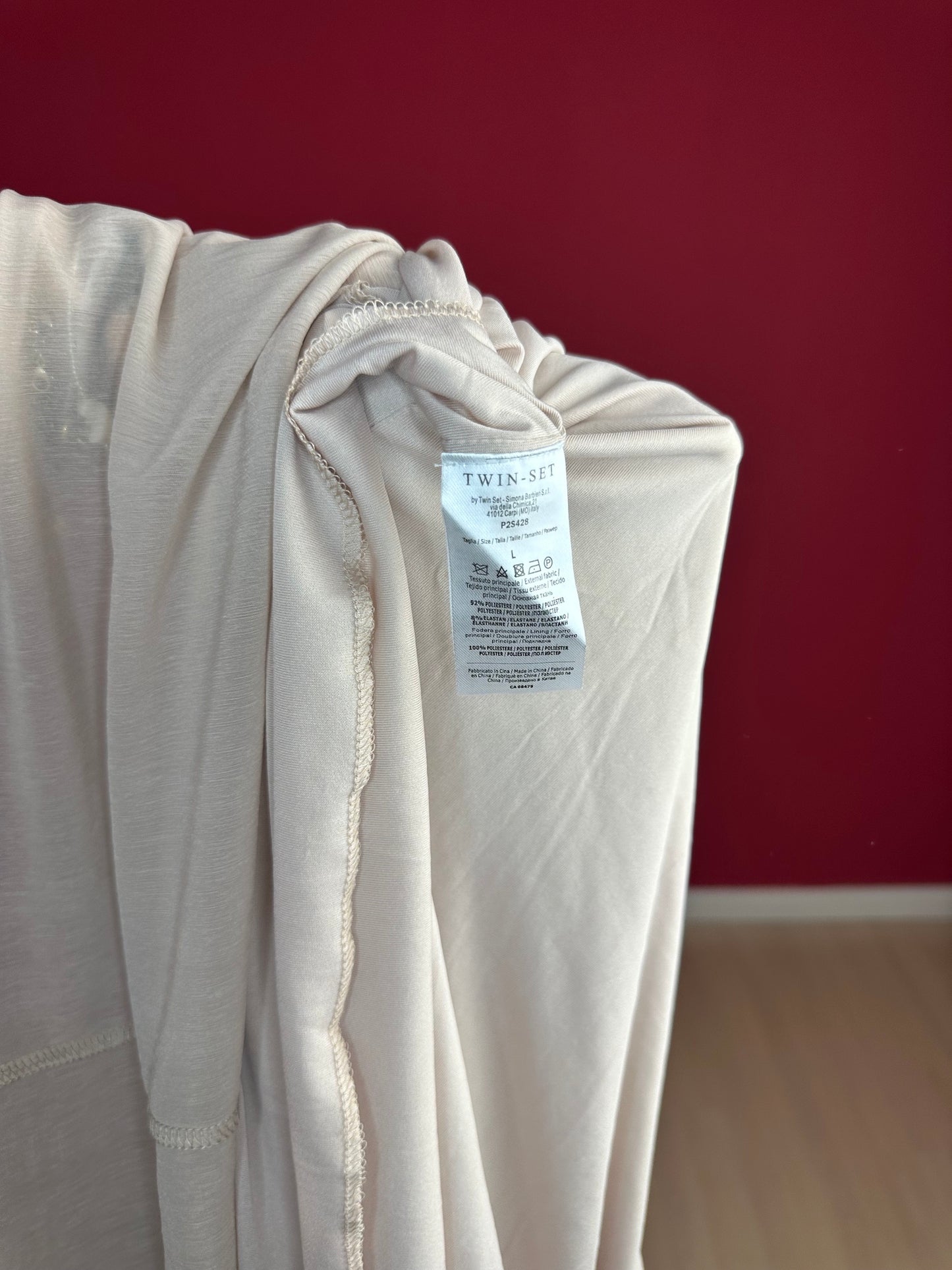 Rok Twinset tule plissé beige - Maat L