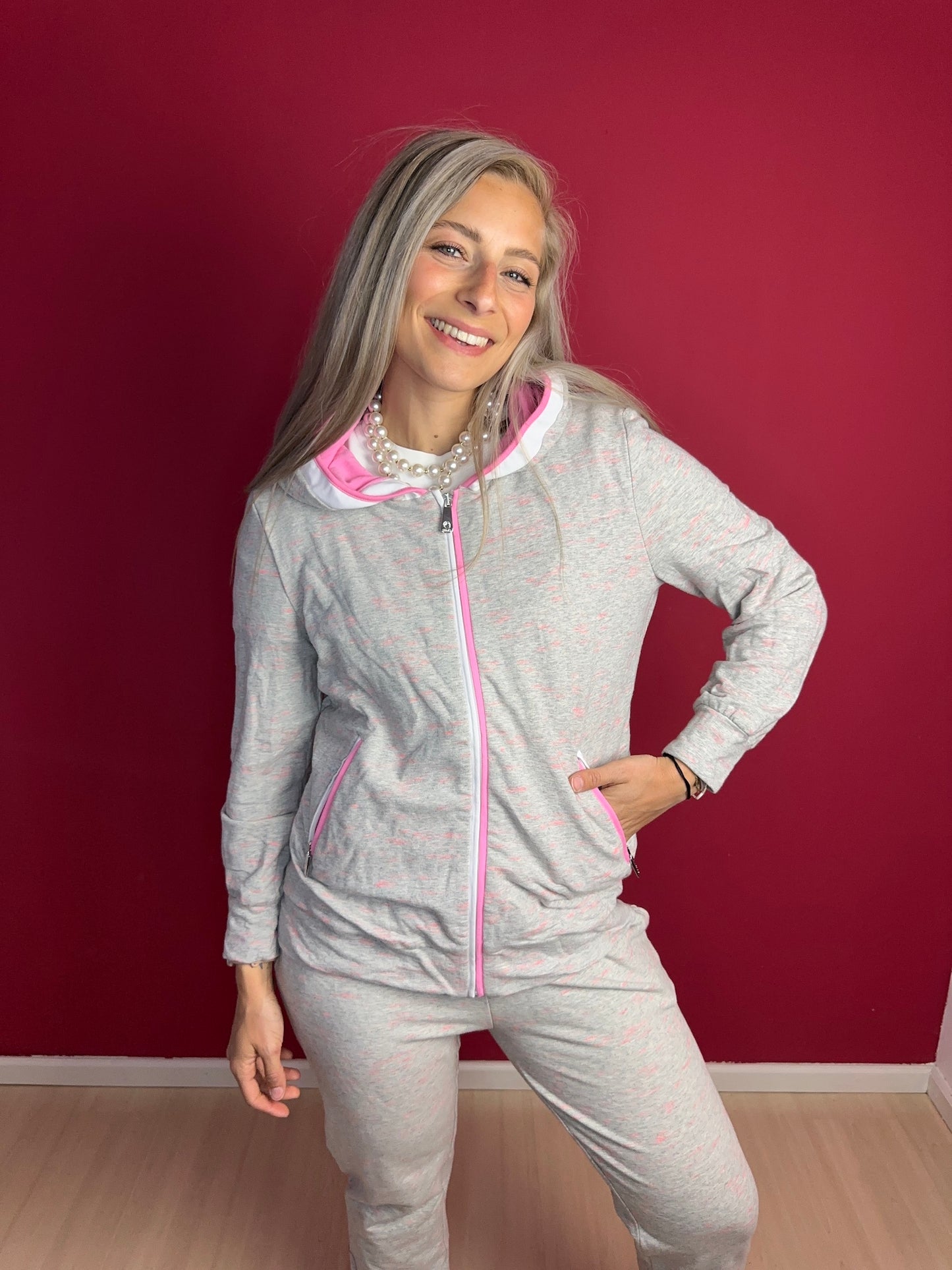 2-delige set Liu Jo jogging grijs/roze - Maat 42