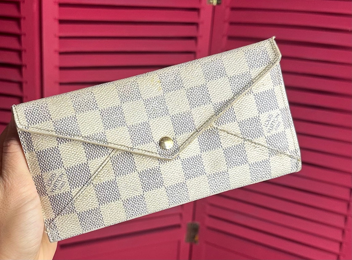 Louis Vuitton origami damier azur canvas long wallet