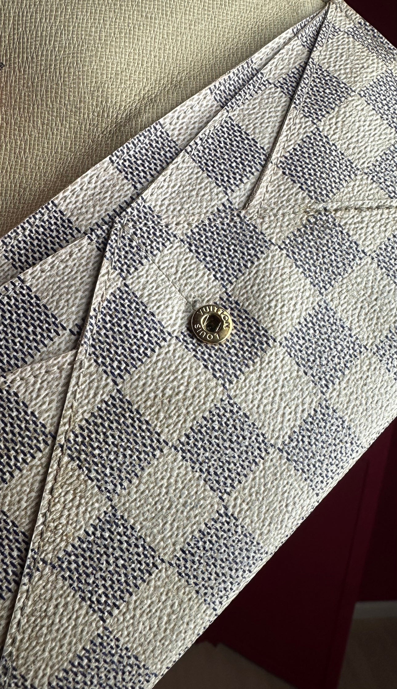 Louis Vuitton origami damier azur canvas long wallet