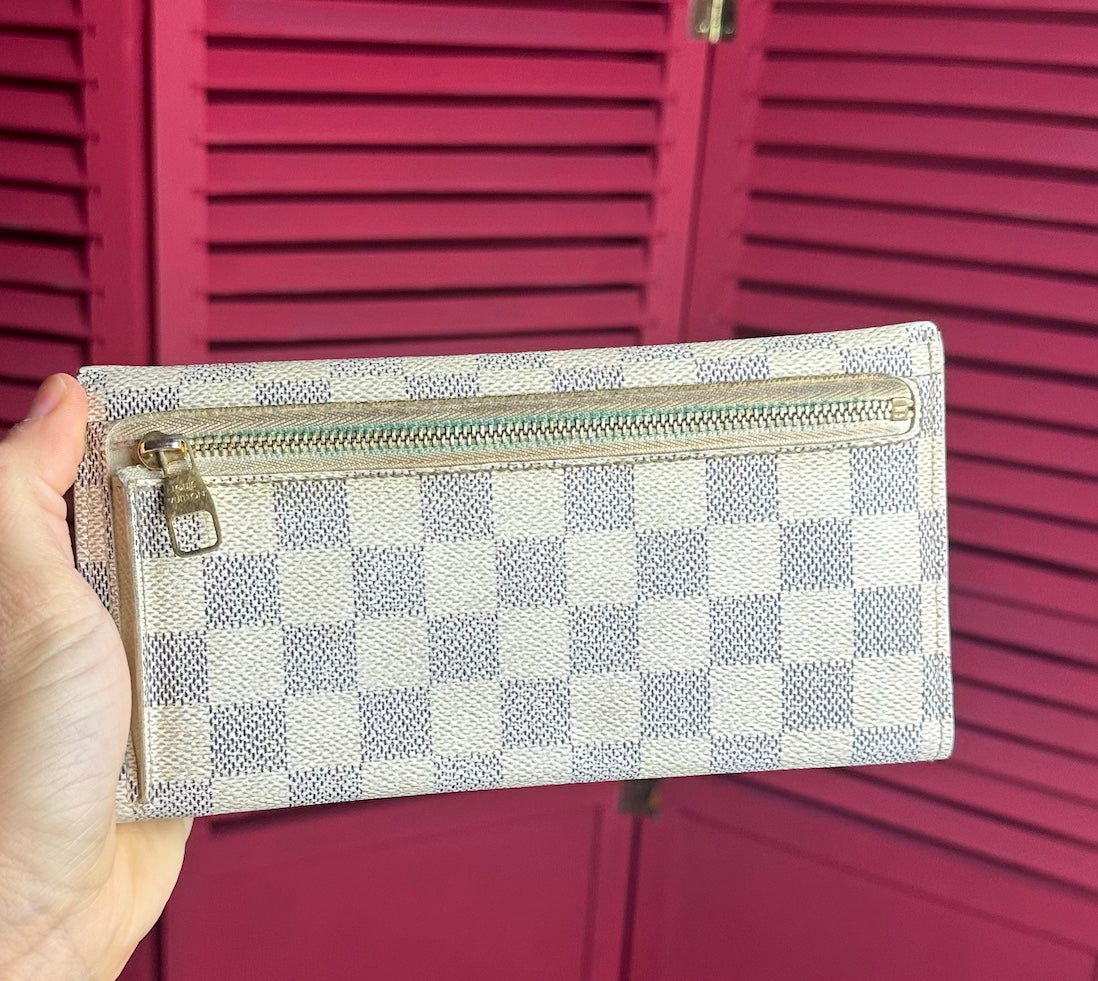 Louis Vuitton origami damier azur canvas long wallet