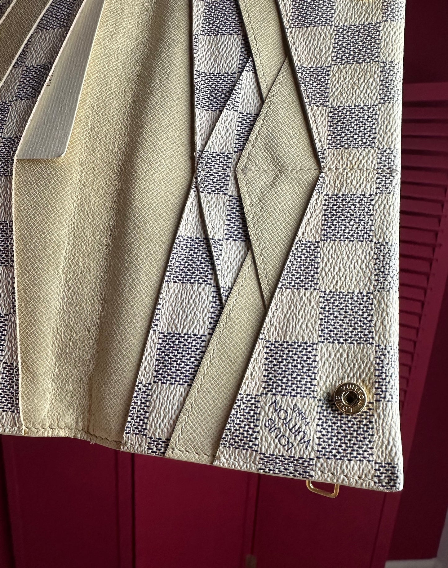 Louis Vuitton origami damier azur canvas long wallet