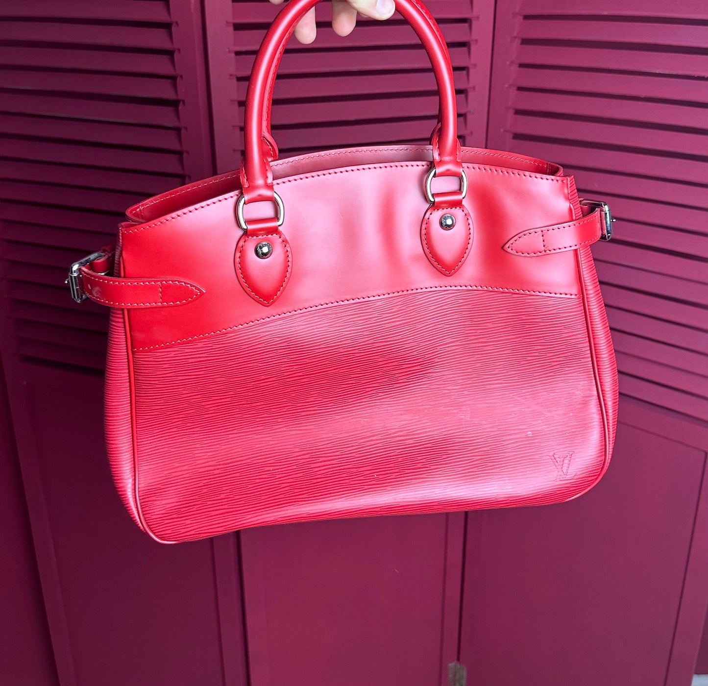 Louis Vuitton Passy handtas leer rood