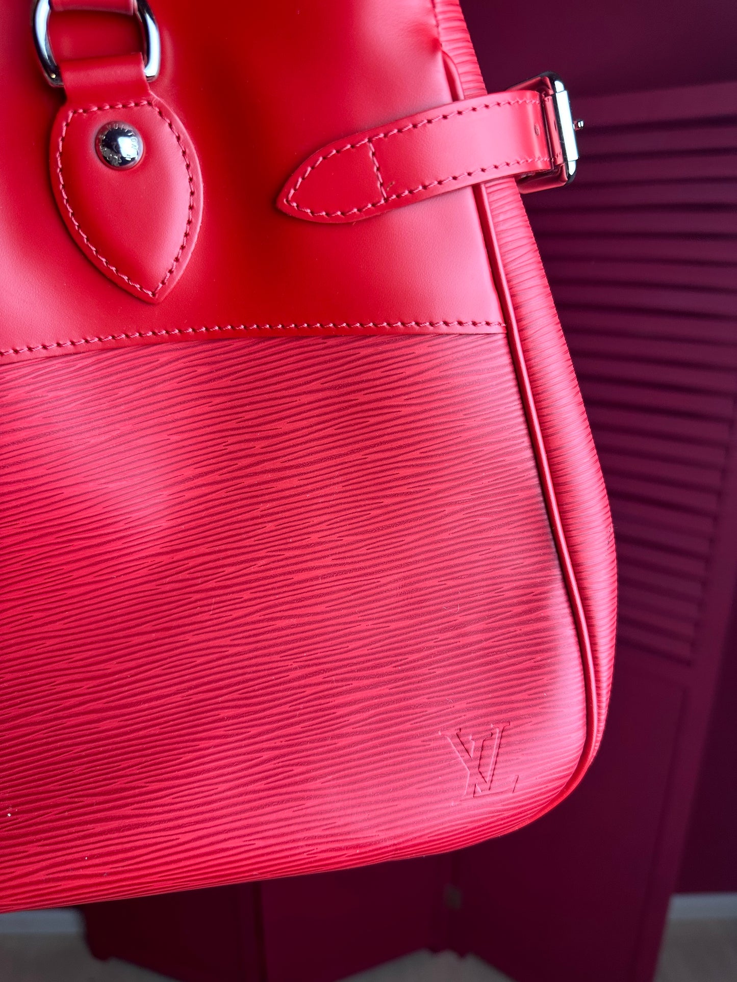 Louis Vuitton Passy handtas leer rood