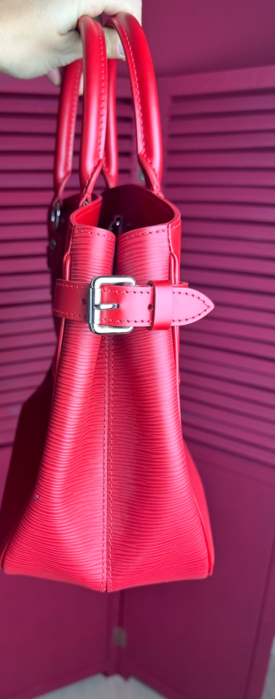 Louis Vuitton Passy handtas leer rood