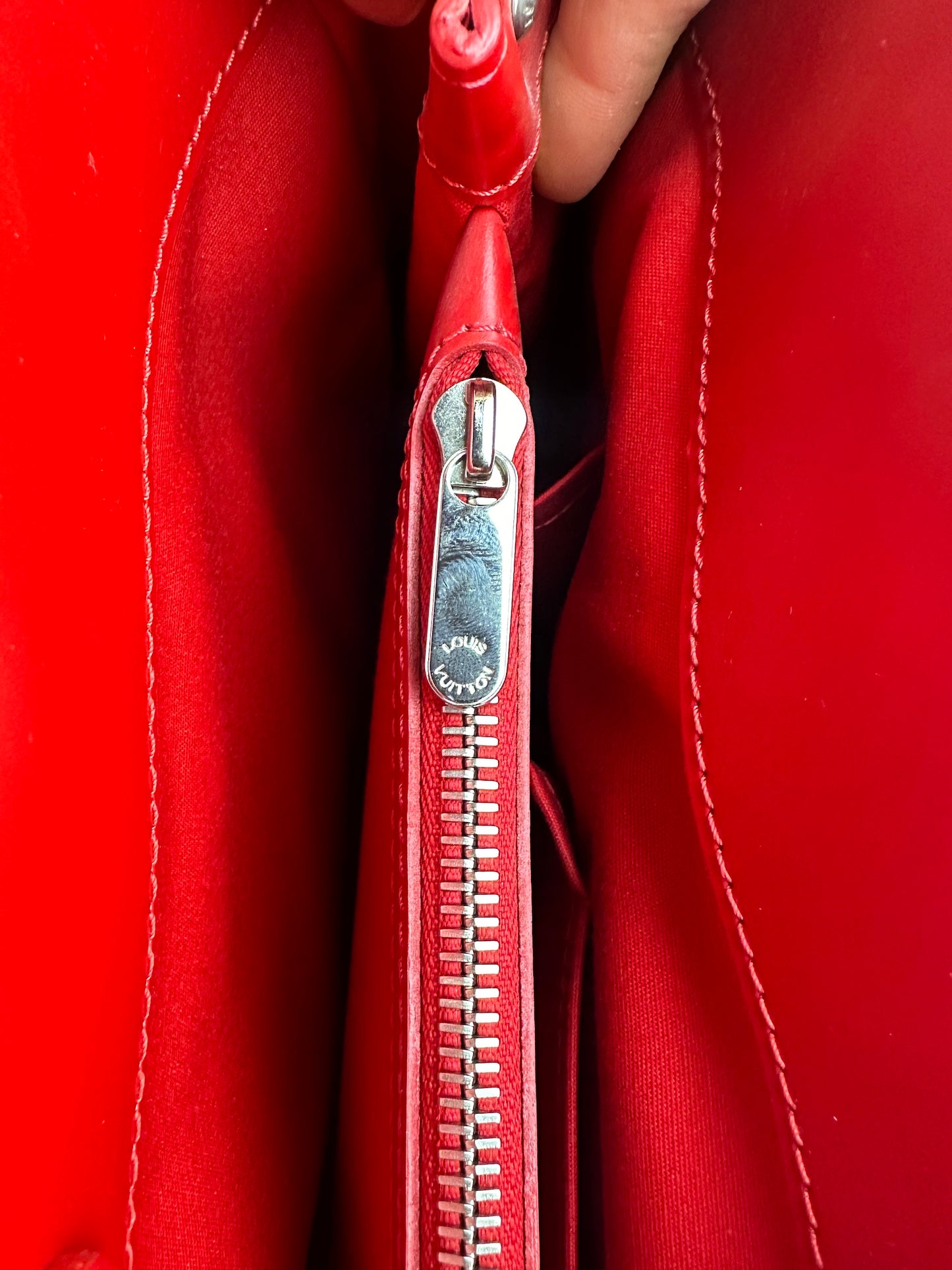Louis Vuitton Passy handtas leer rood