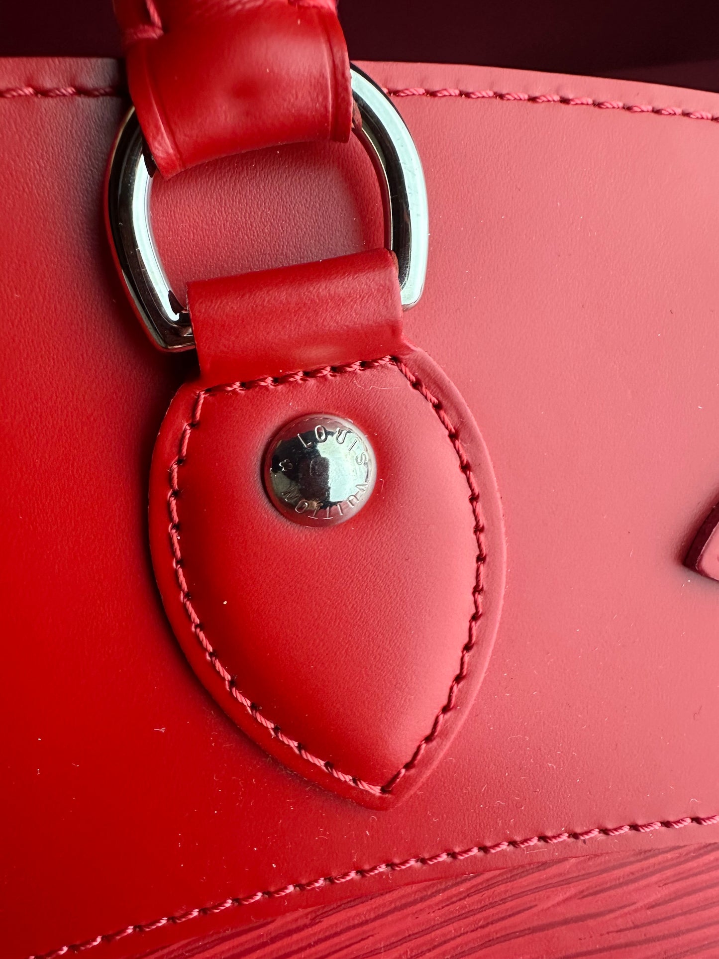 Louis Vuitton Passy handtas leer rood